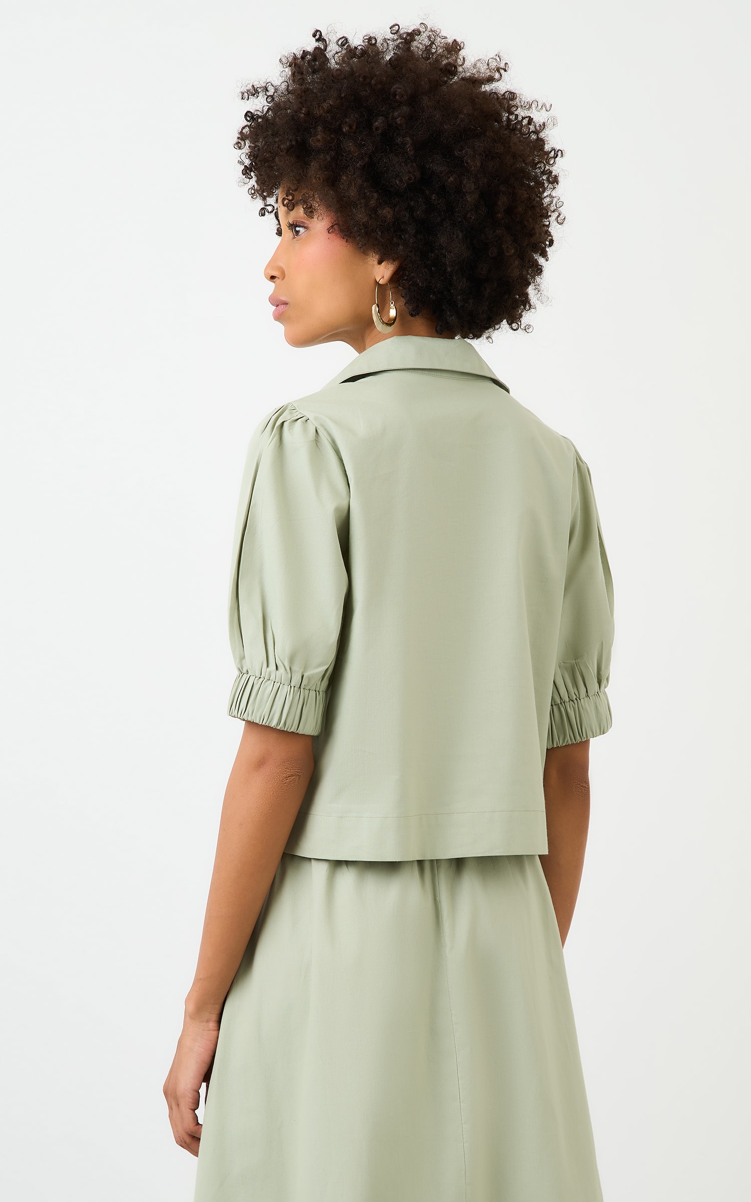 Camisa Cropped Chateau Pistache