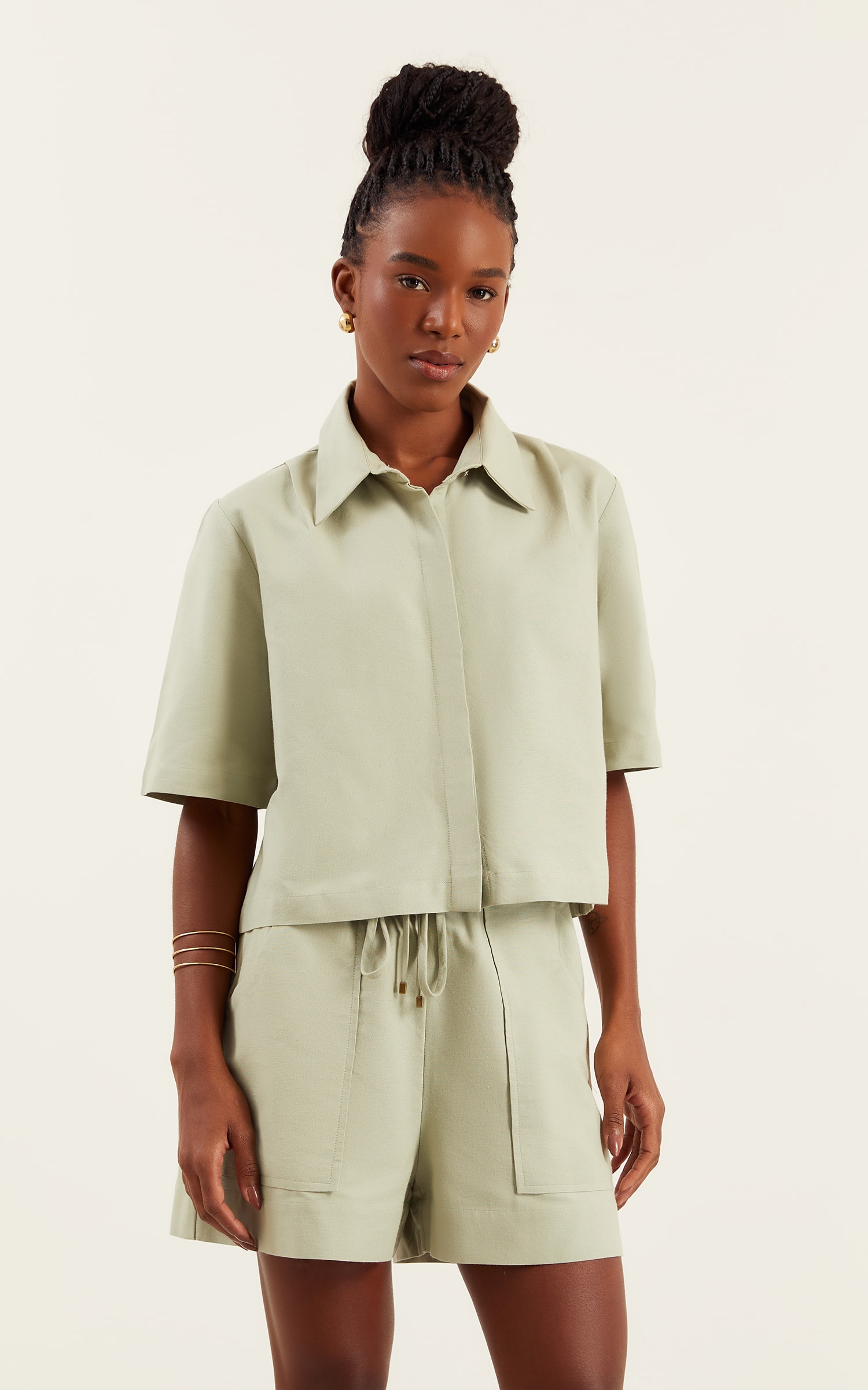 Camisa Cropped Fresh Avocado