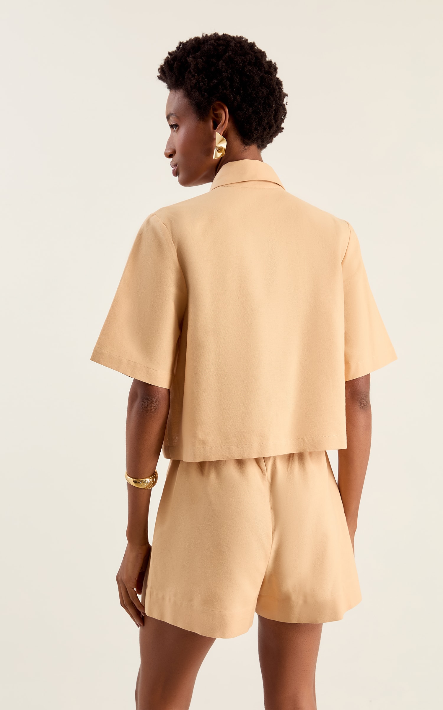 Camisa Cropped Fresh Bege
