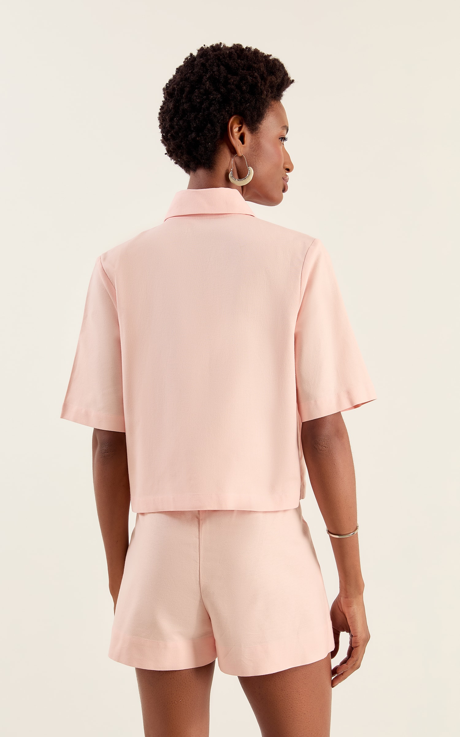 Camisa Cropped Fresh Rosa Candy