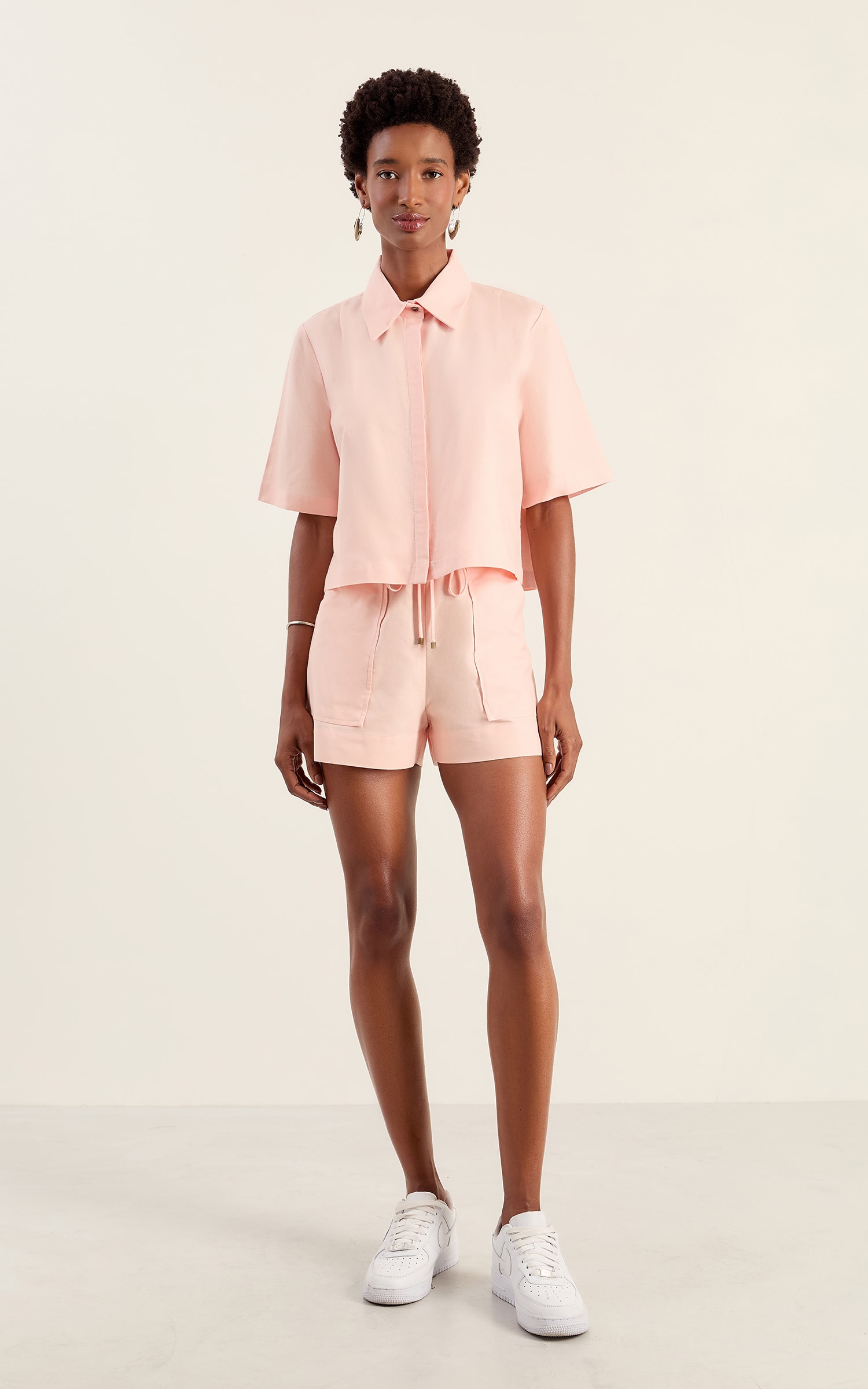 Camisa Cropped Fresh Rosa Candy