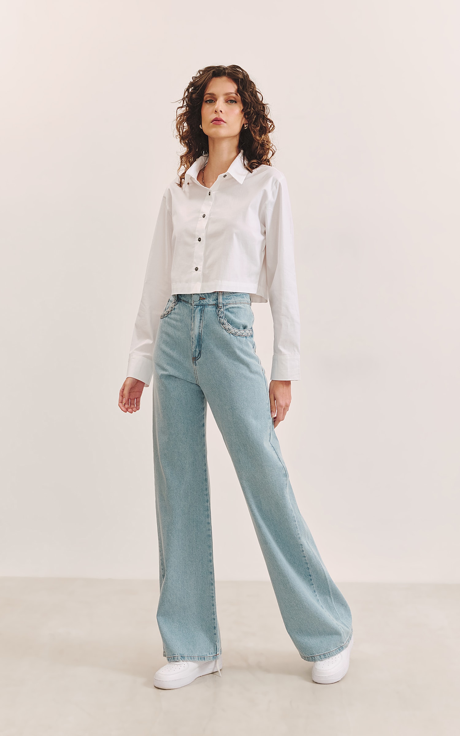 Camisa Cropped Social Off White