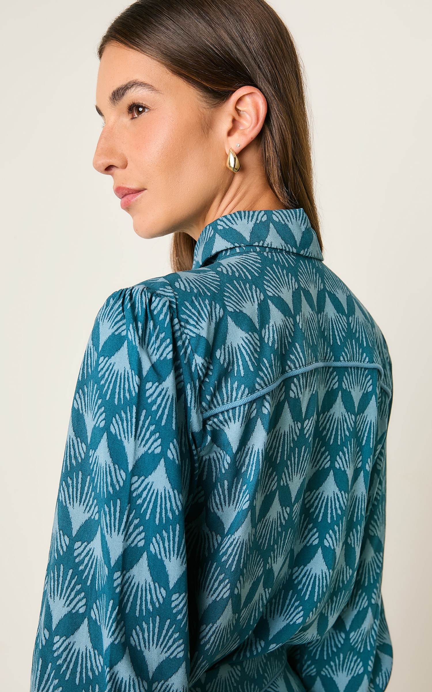 Camisa Detalhe Vivo Vila Azul Denim