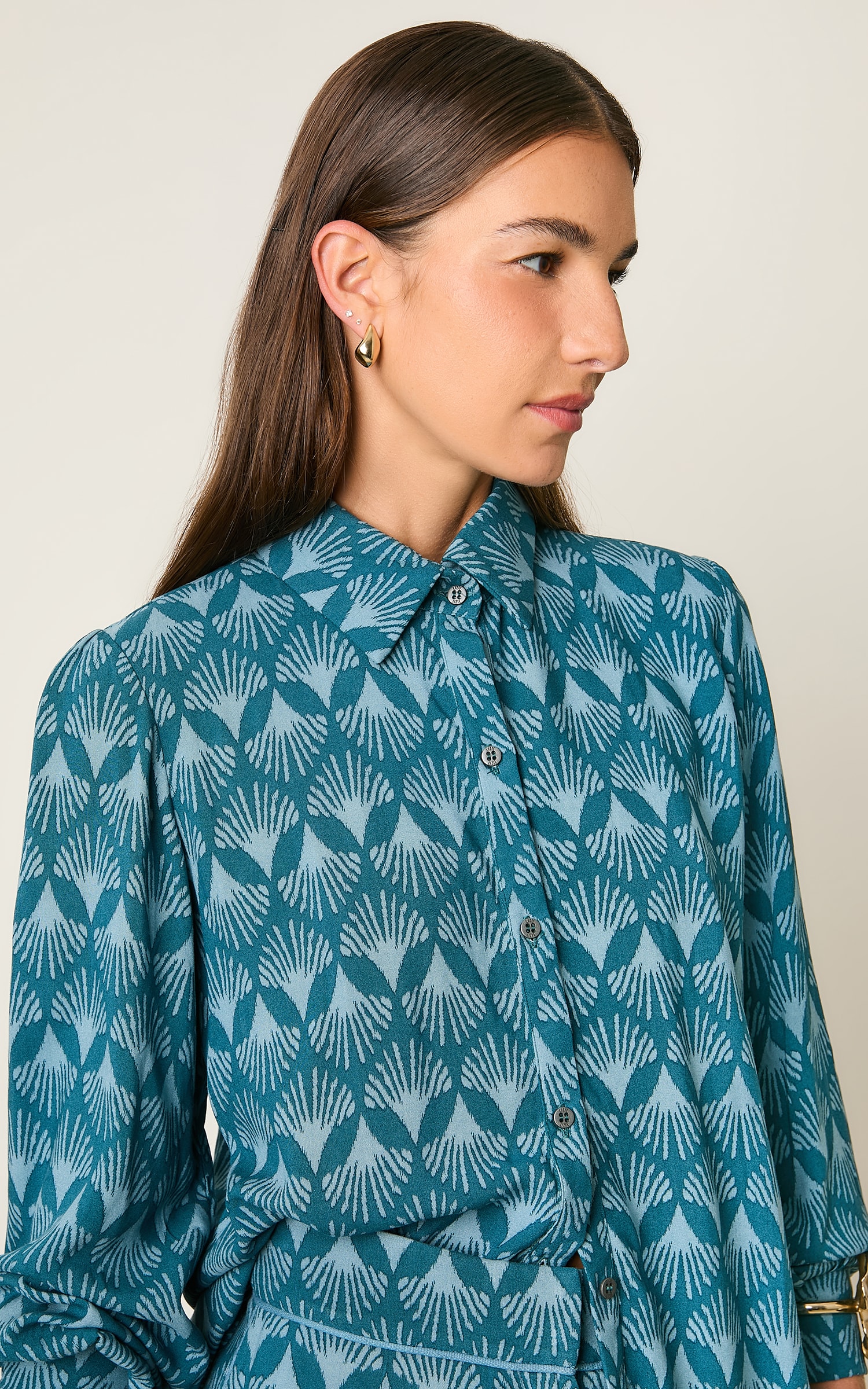 Camisa Detalhe Vivo Vila Azul Denim