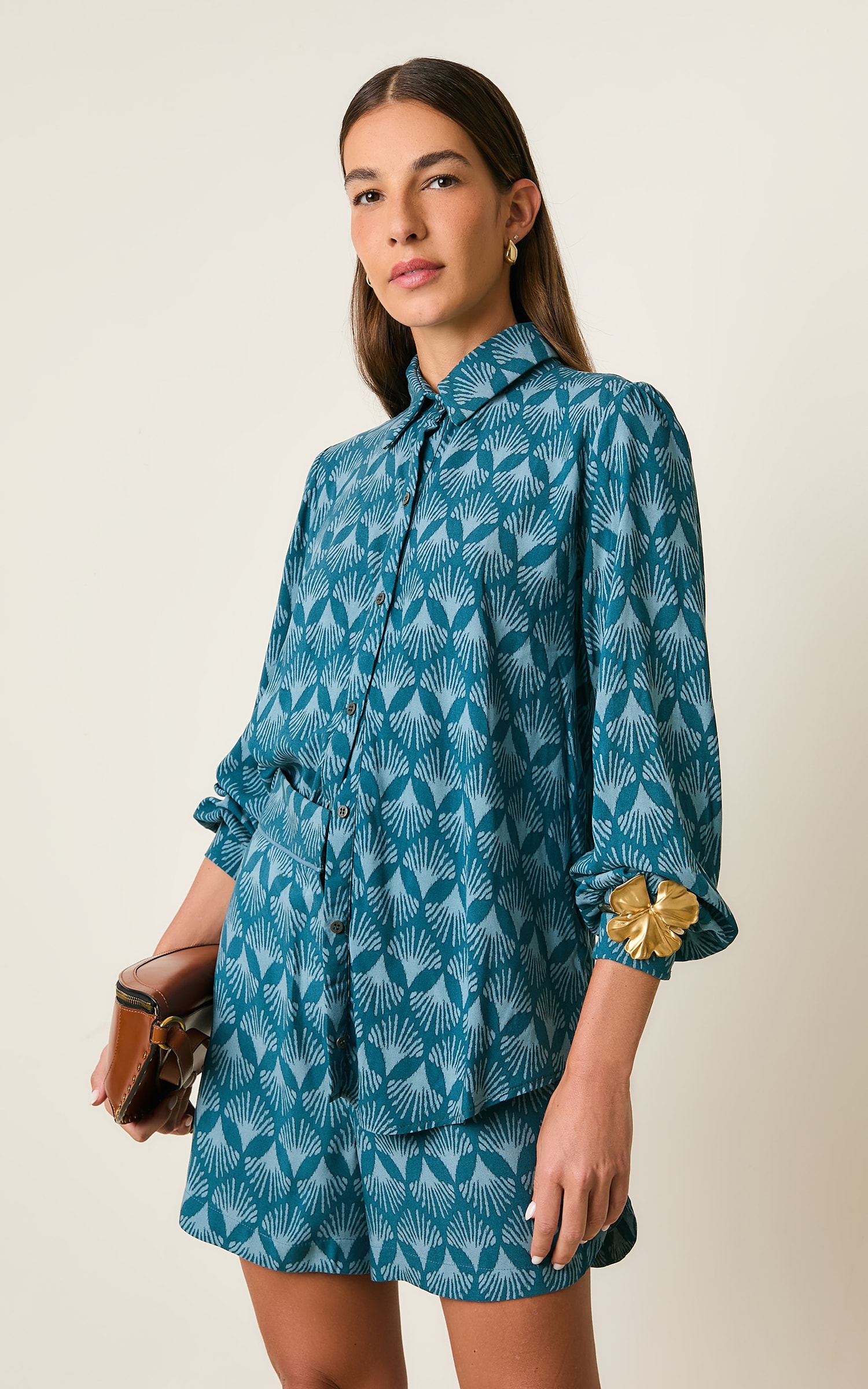 Camisa Detalhe Vivo Vila Azul Denim