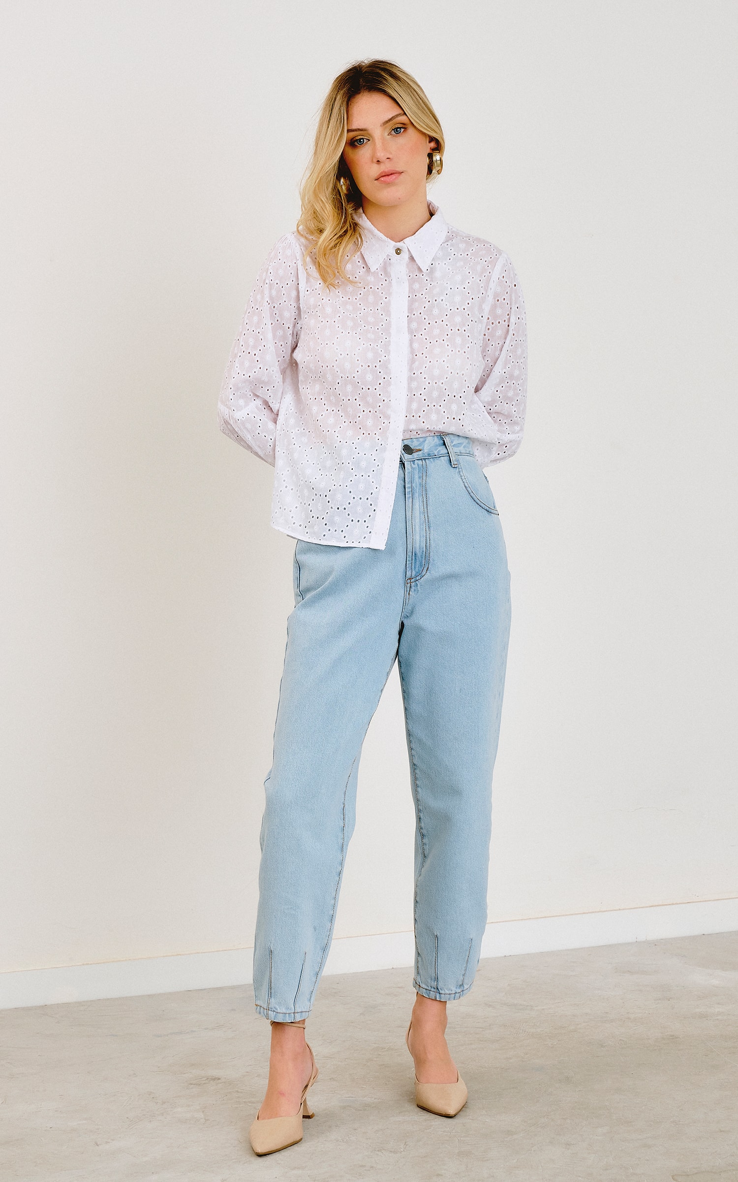 Camisa Flower Off White