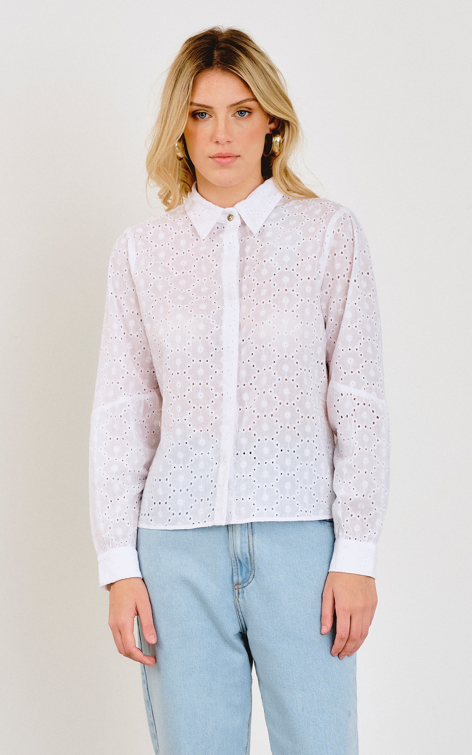 Camisa Flower Off White