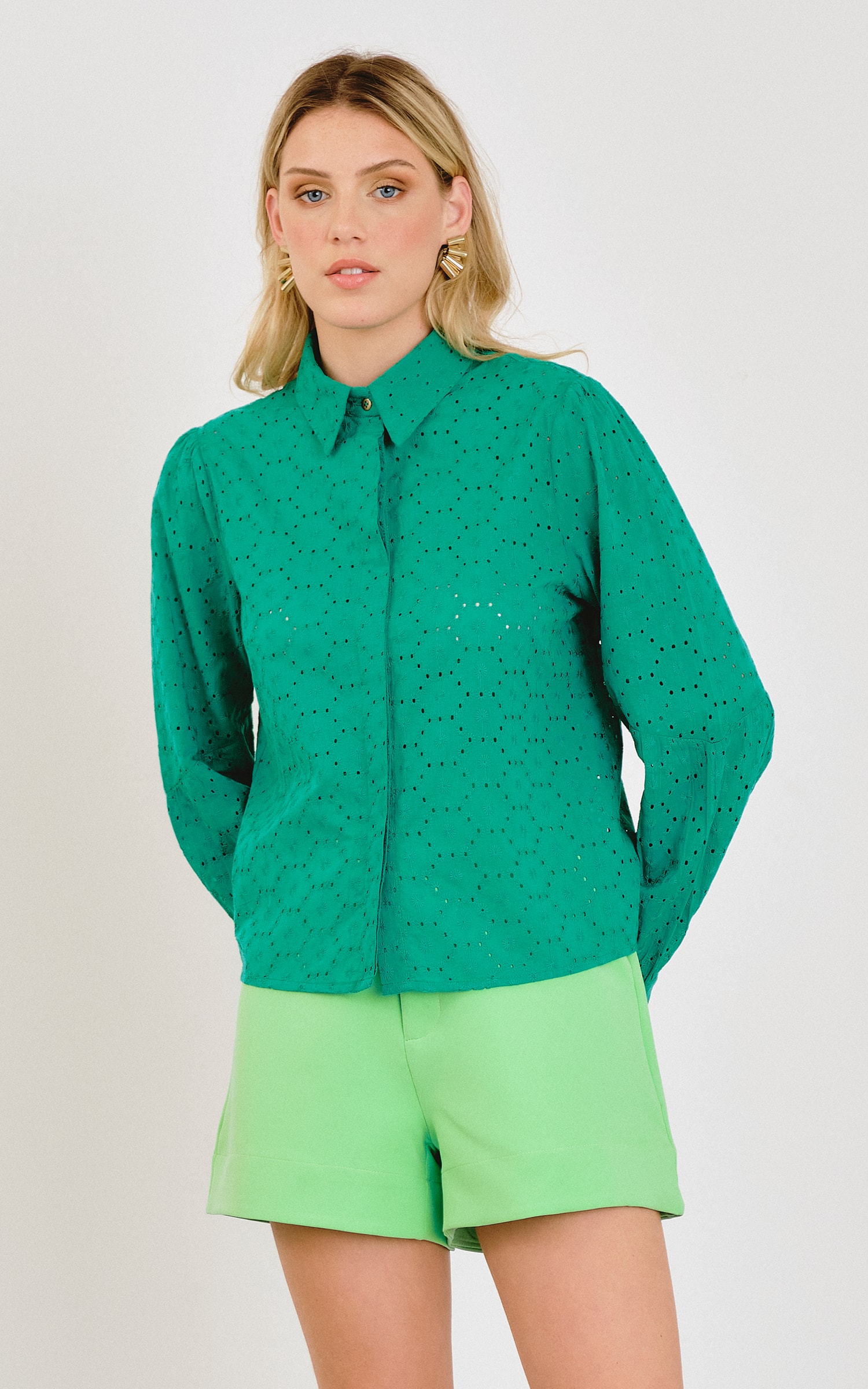 Camisa Flower Verde