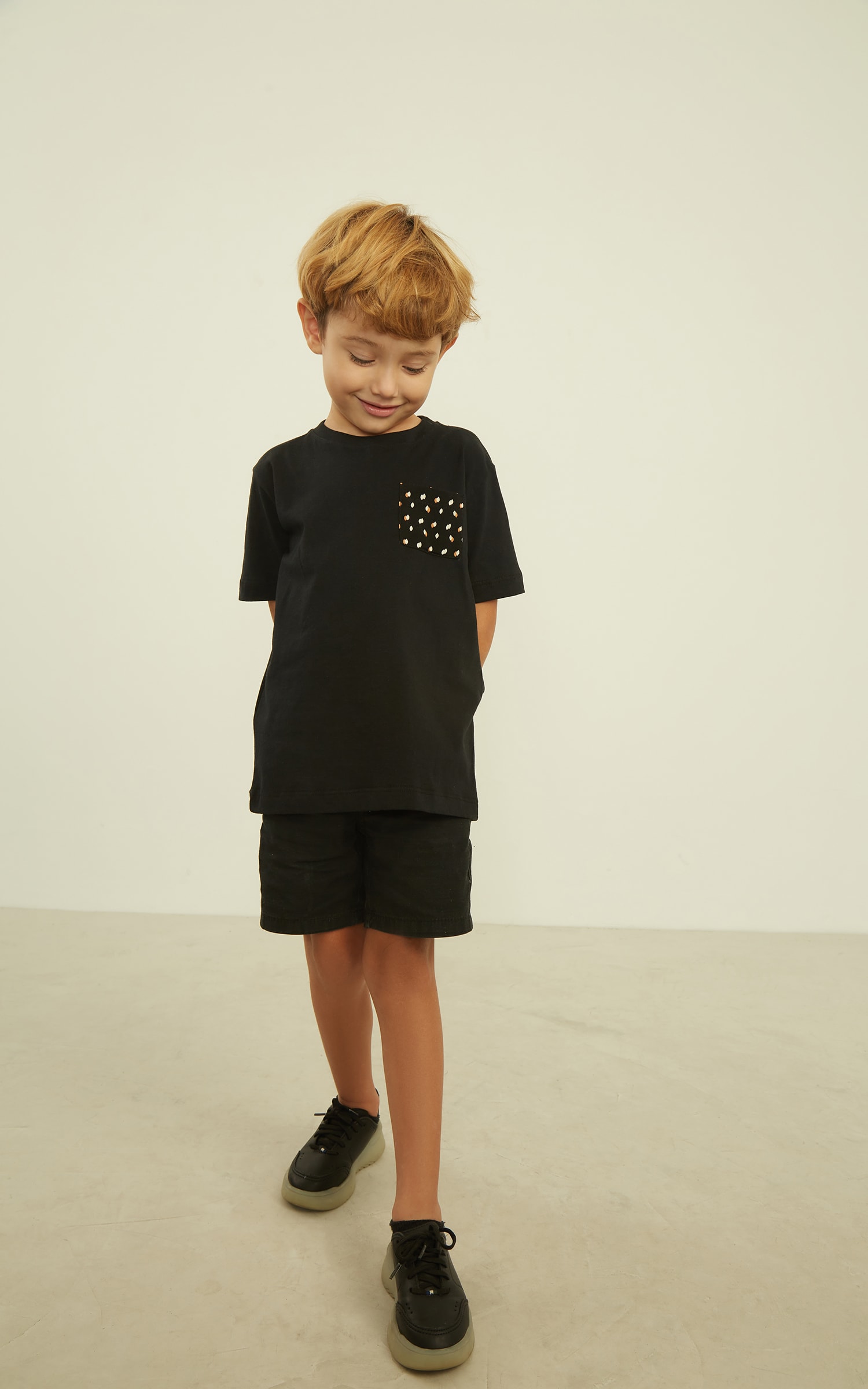 Camisa Infantil Celeste Preto