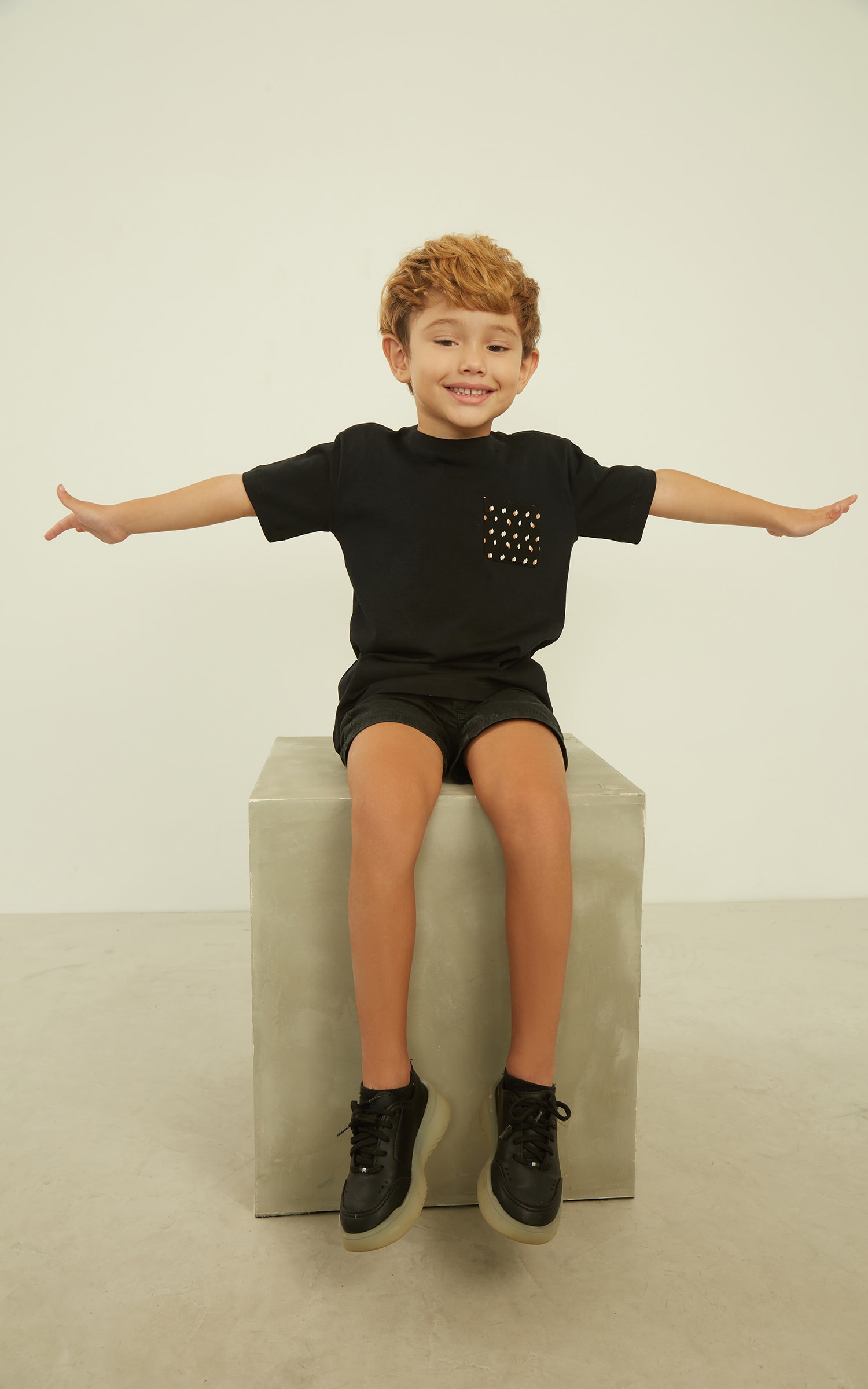 Camisa Infantil Celeste Preto