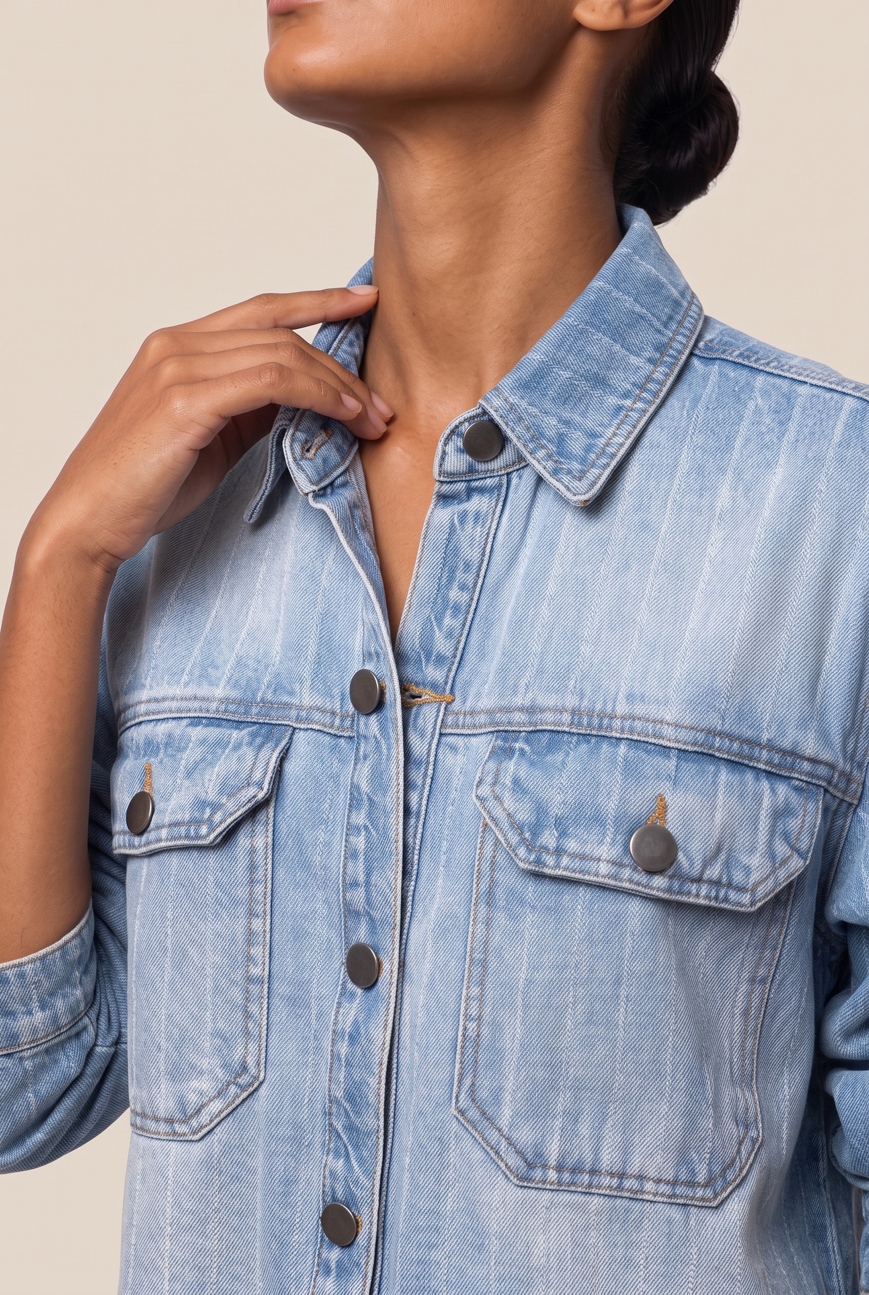 Camisa Jeans Listrada Jeans Listrado