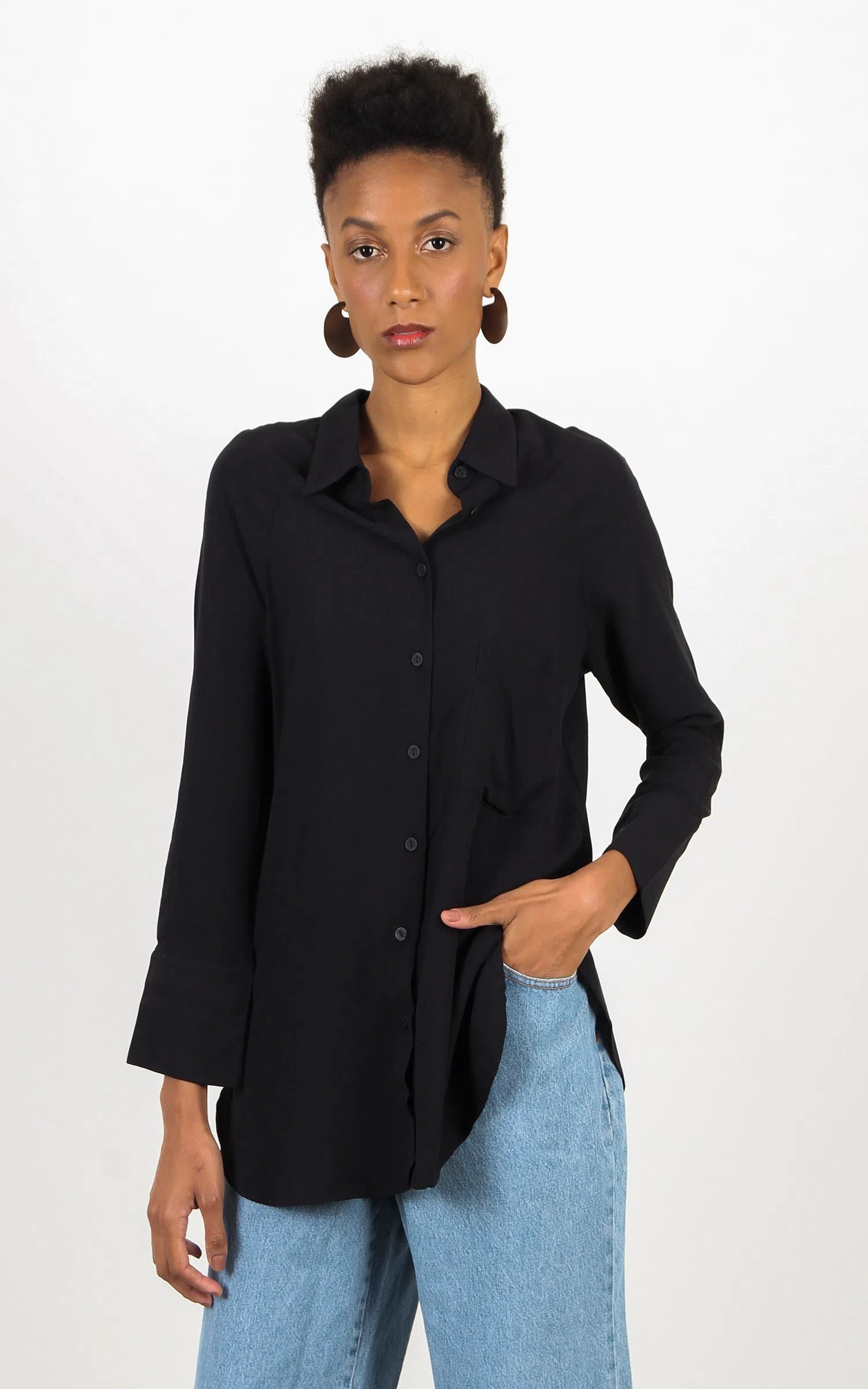 Camisa Lavanda Preto