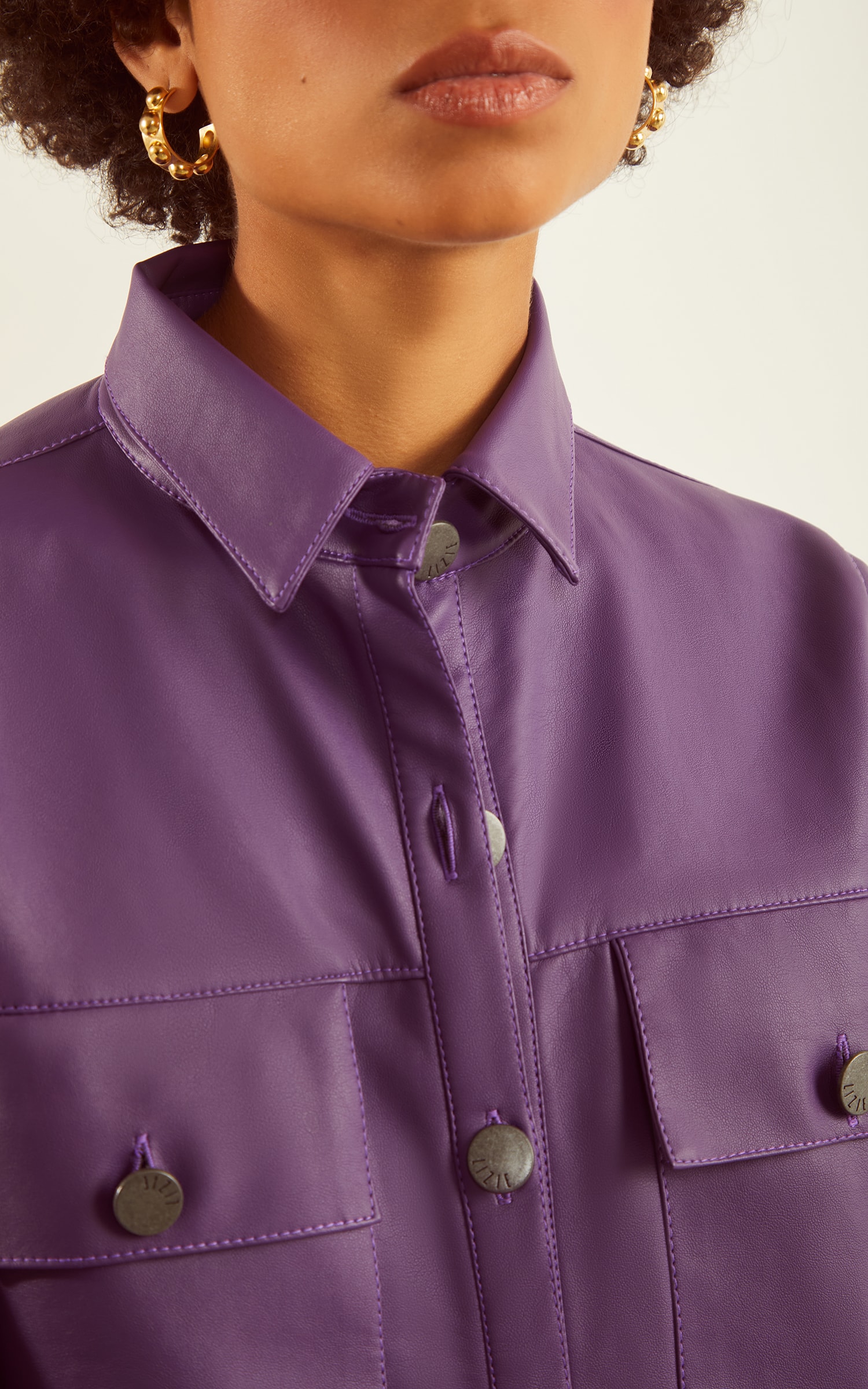 Camisa Like Leather Roxo