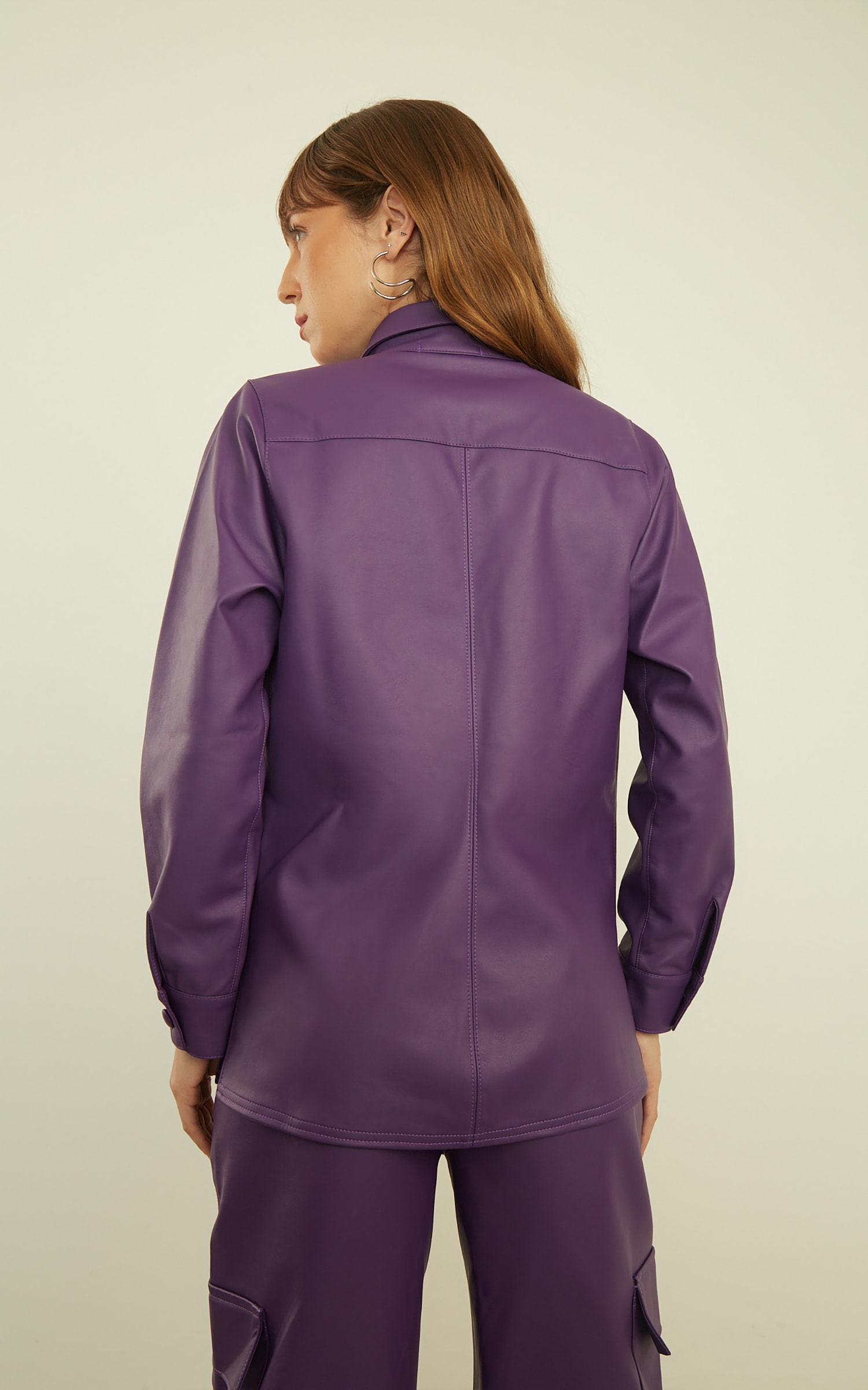 Camisa Like Leather Roxo