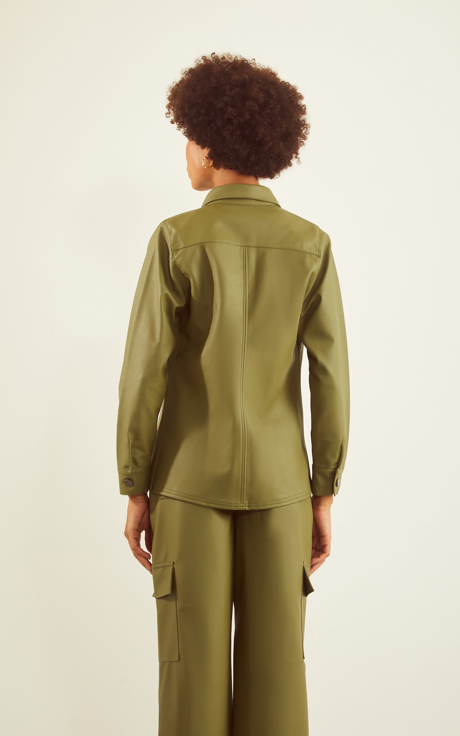 Camisa Like Leather Verde Militar