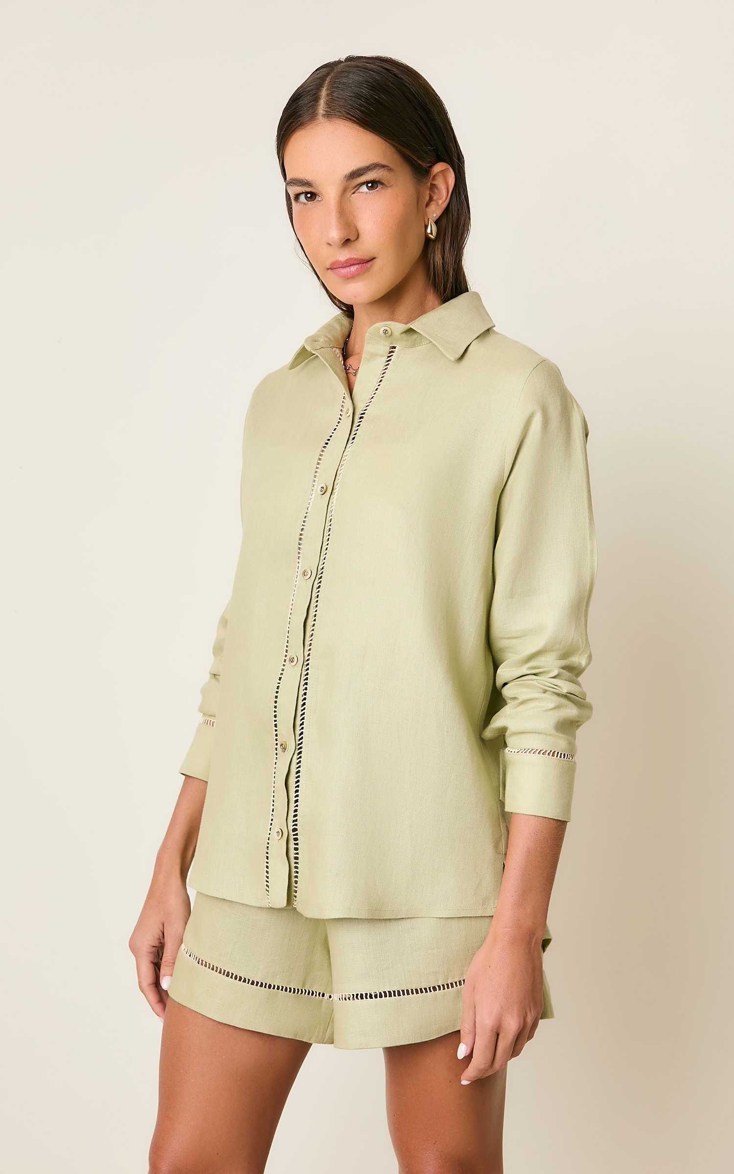 Camisa Linho Kind Cha Verde