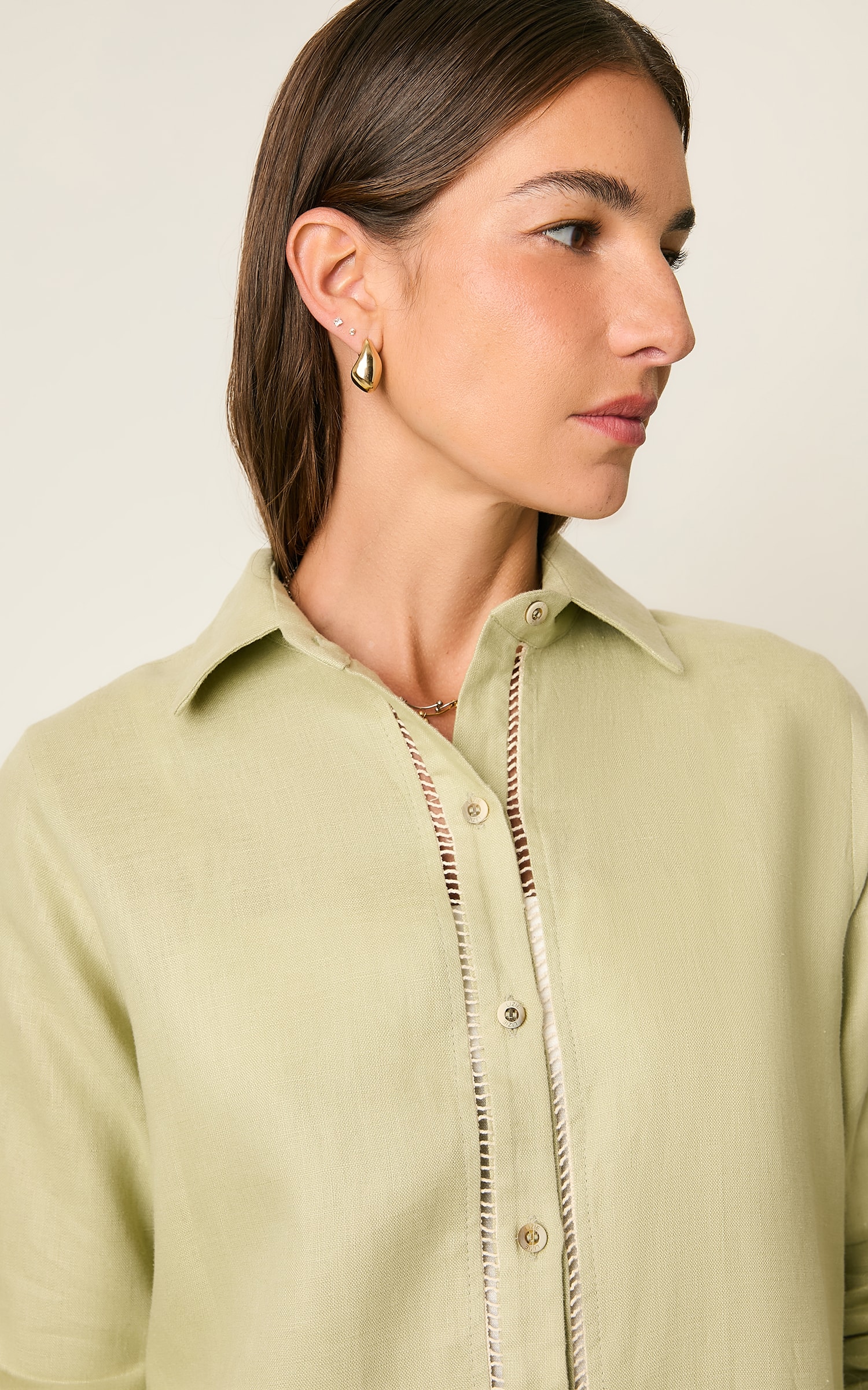 Camisa Linho Kind Cha Verde