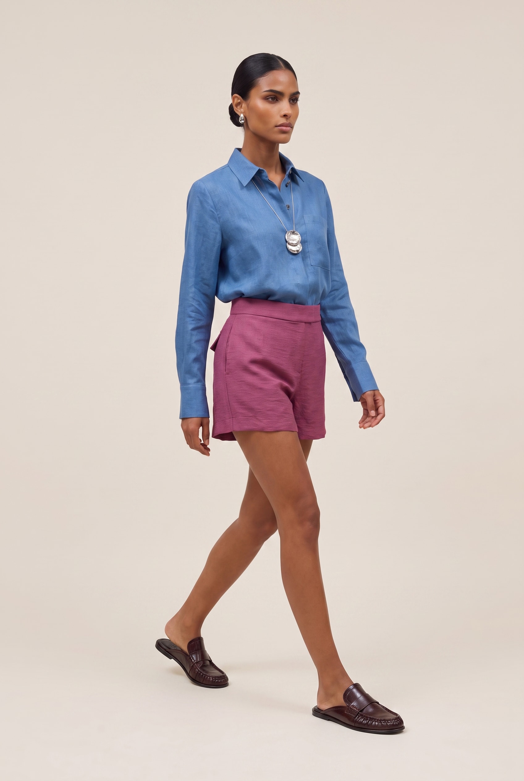 Camisa Linho Lust Azul Mykonos