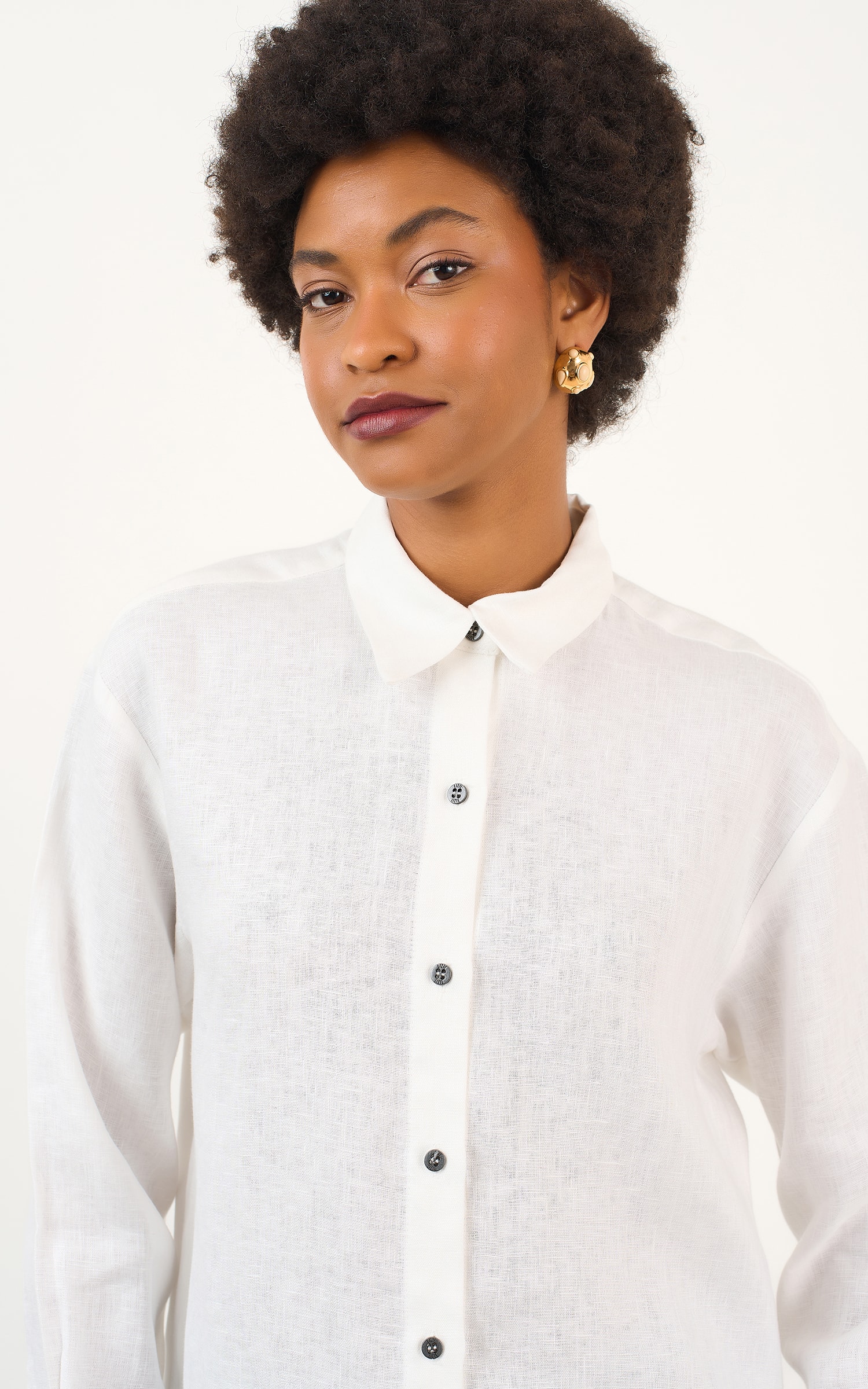 Camisa Linho Mam Off White