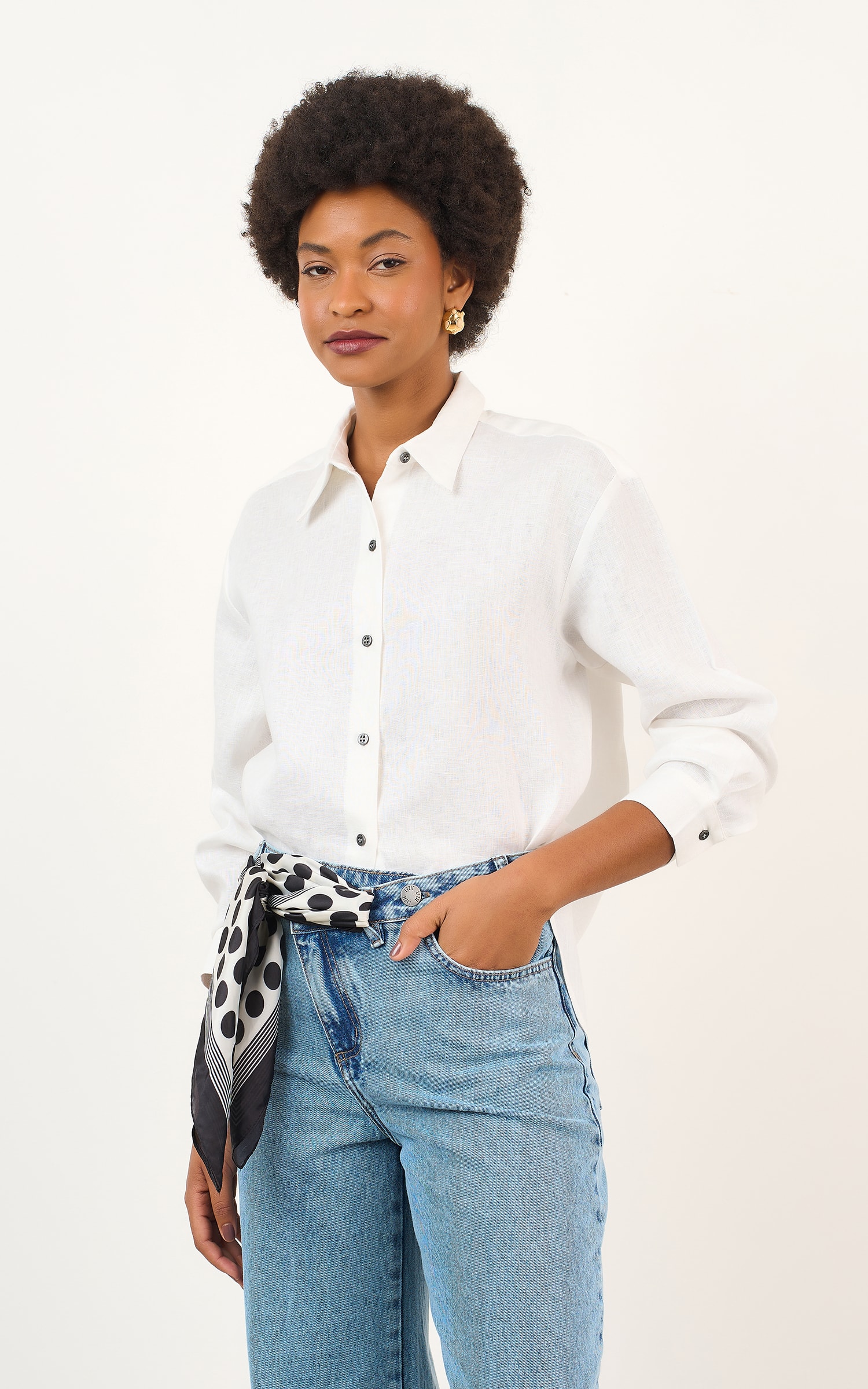 Camisa Linho Mam Off White