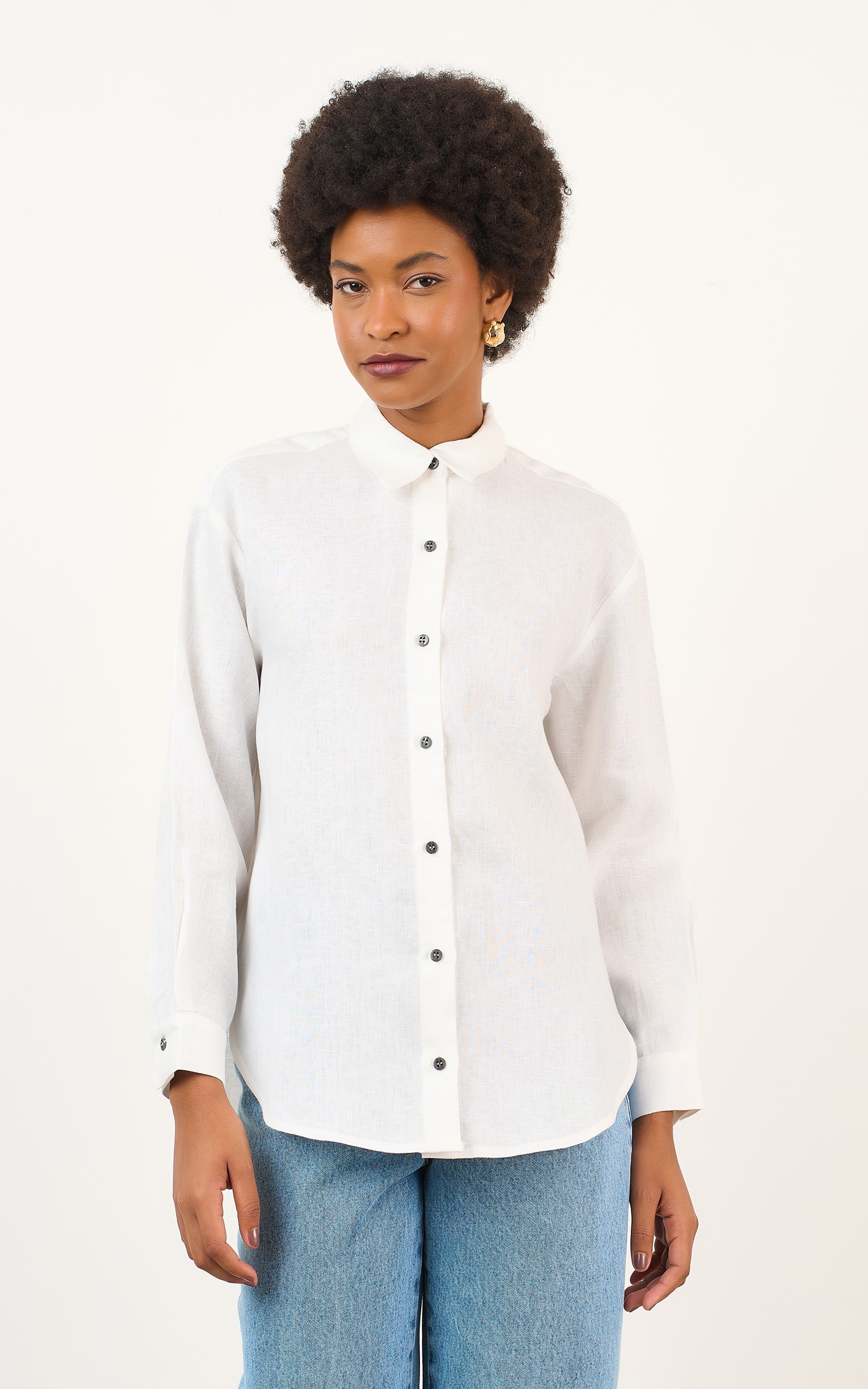 Camisa Linho Mam Off White