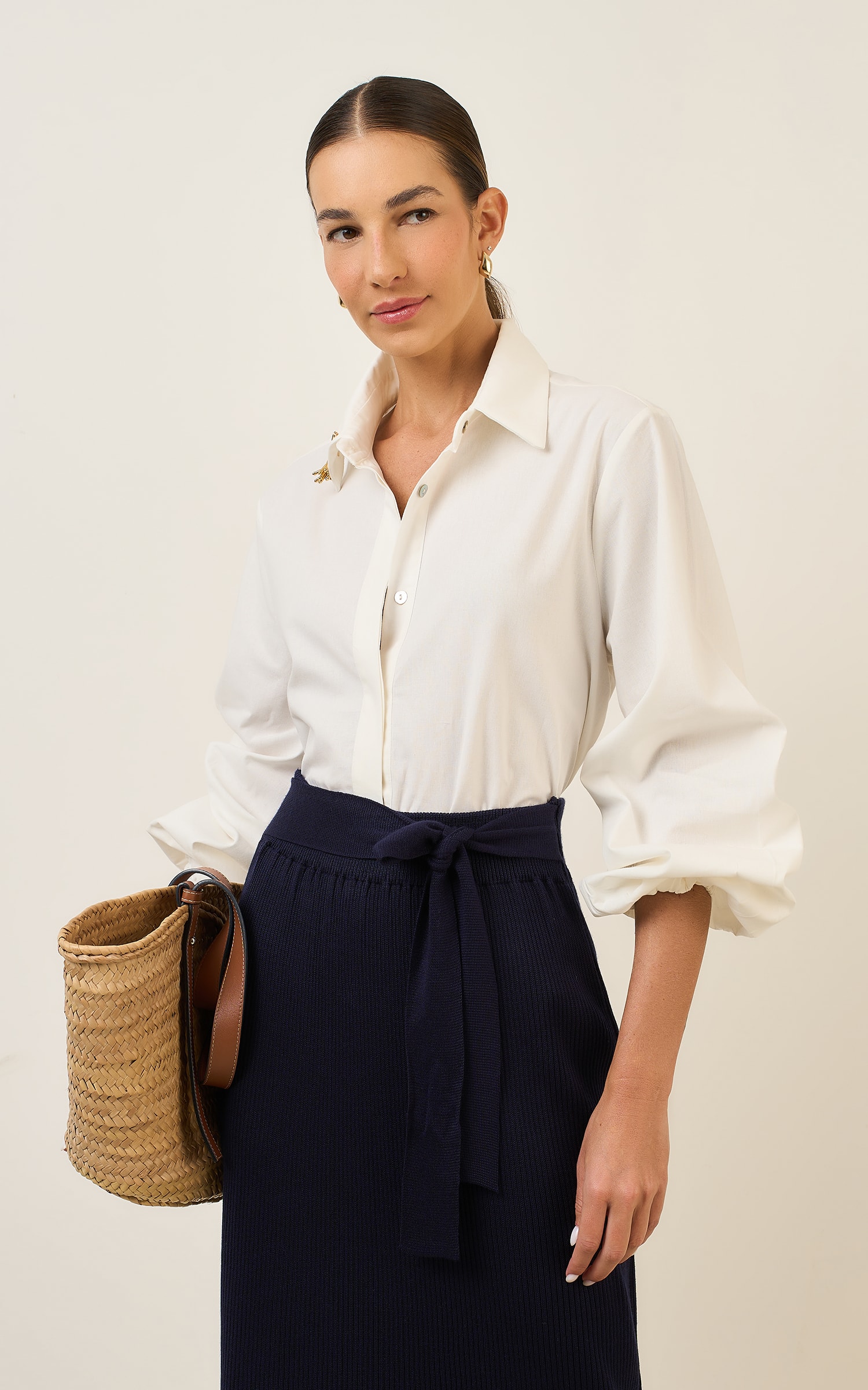 Camisa Manga Balone Mayer Off White
