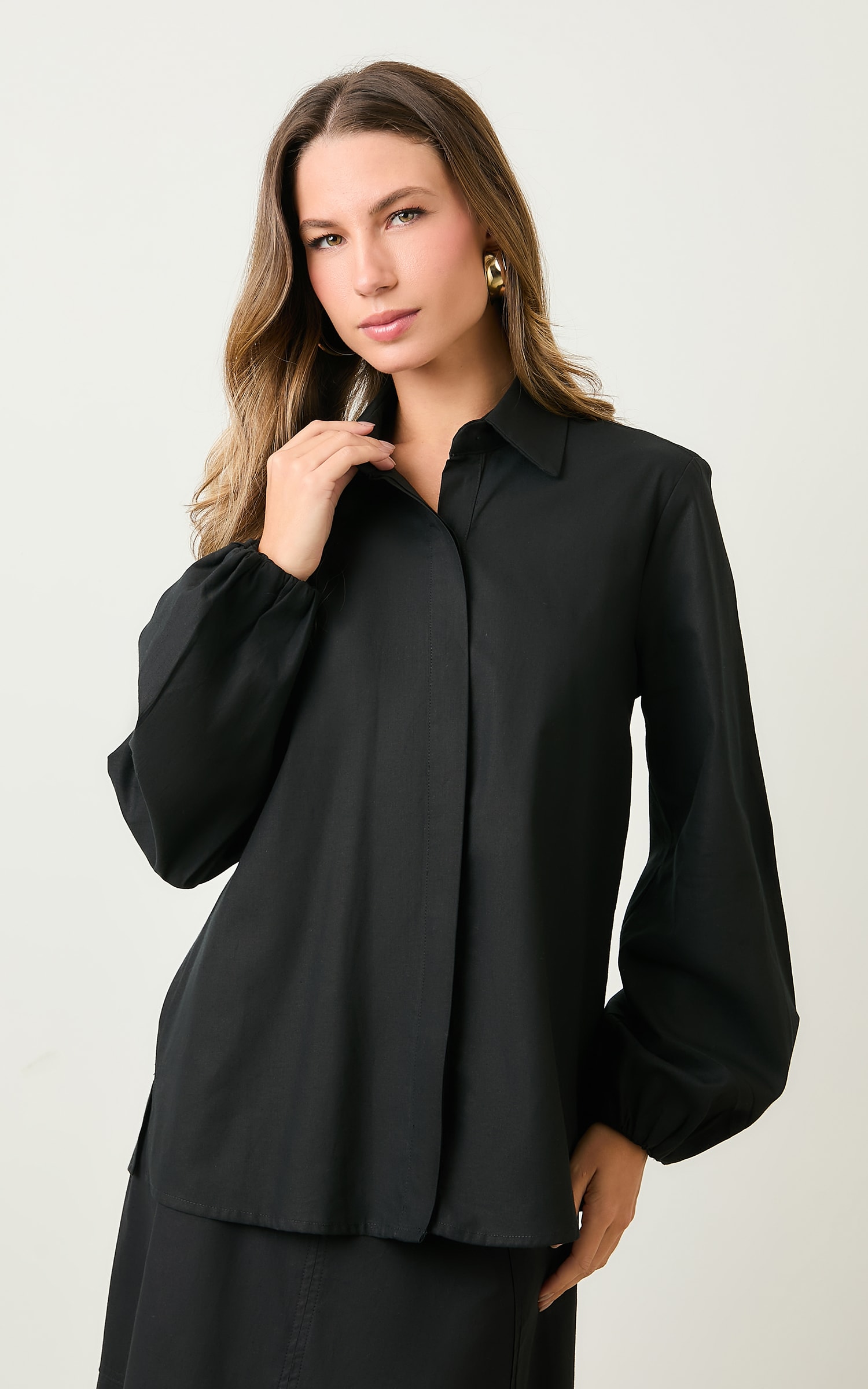 Camisa Manga Balone Mayer Preto