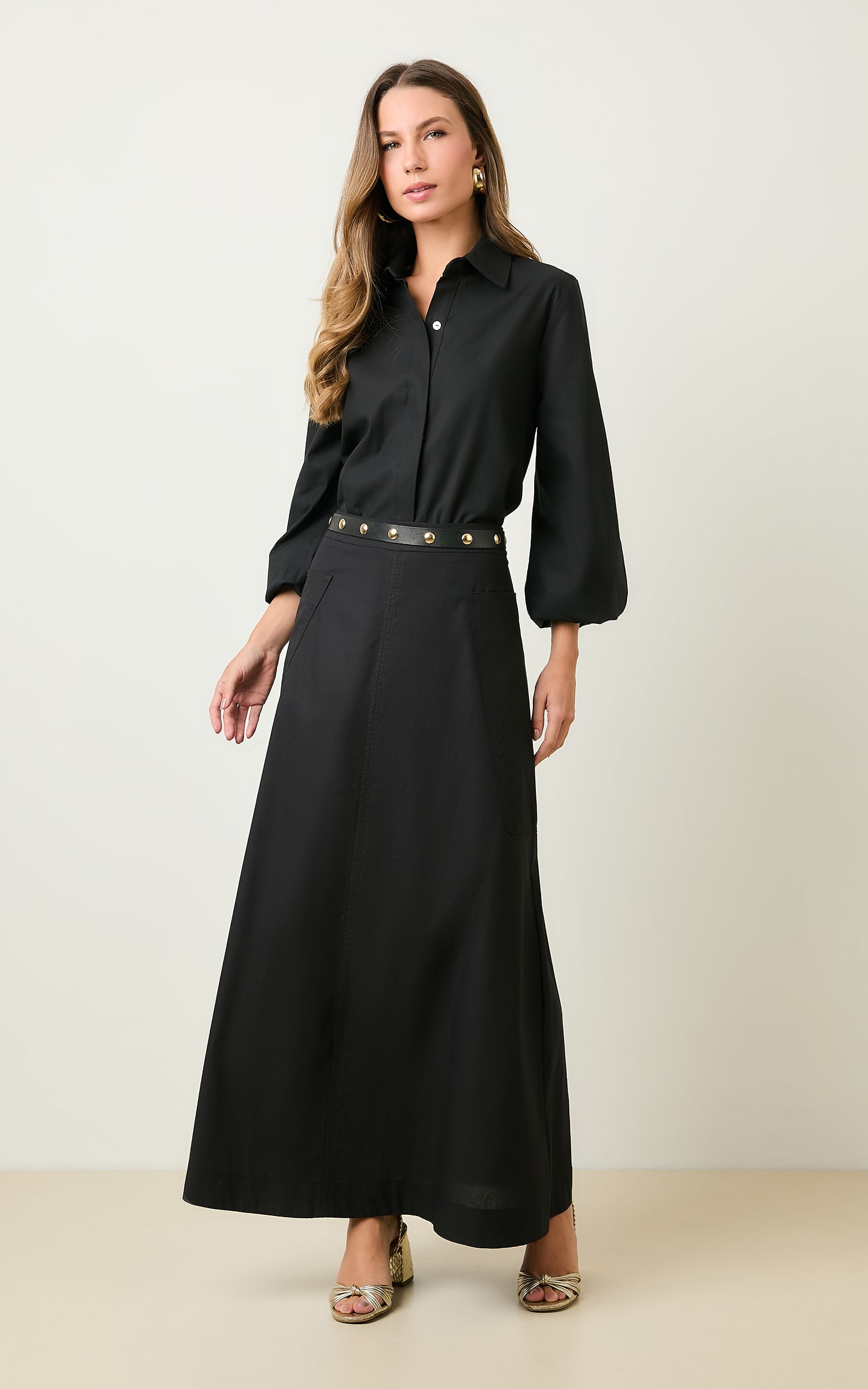 Camisa Manga Balone Mayer Preto