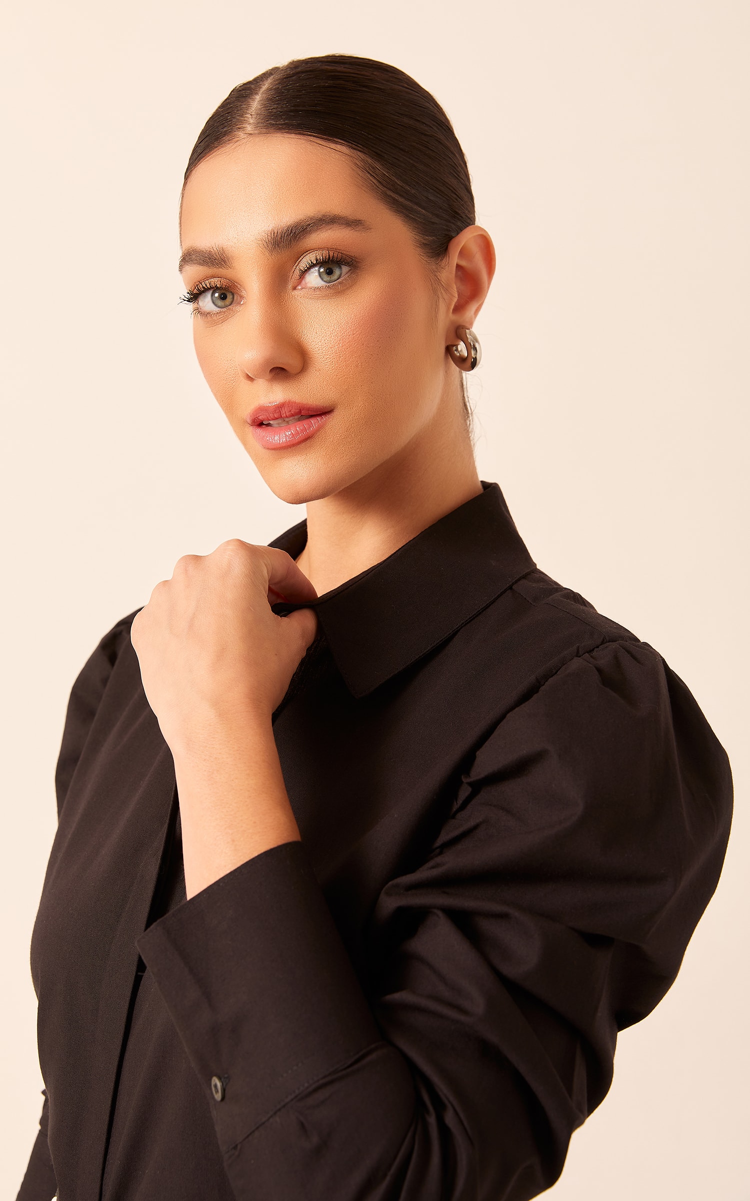 Camisa Manga Bufante Preto