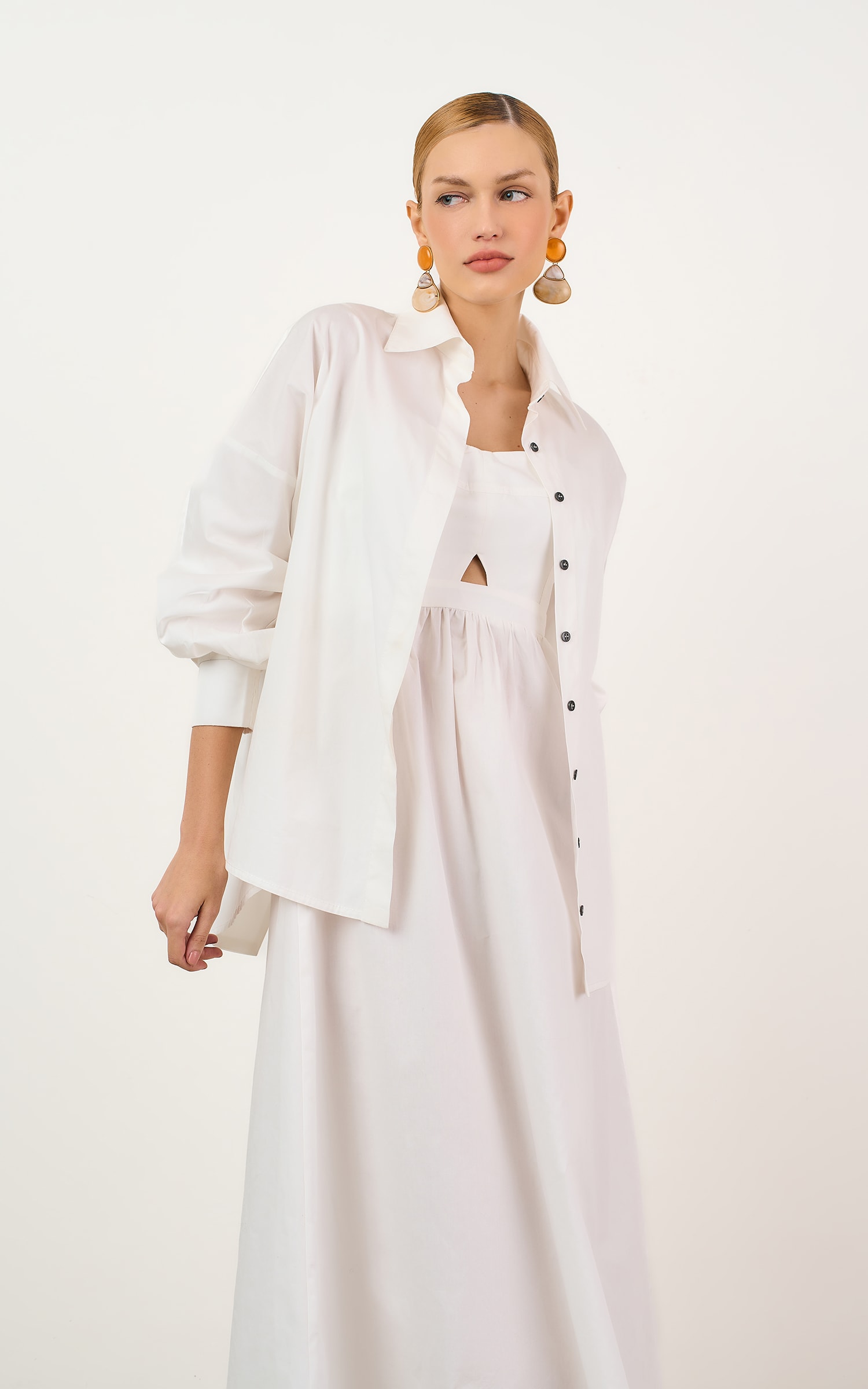 Camisa Over Crema Off White