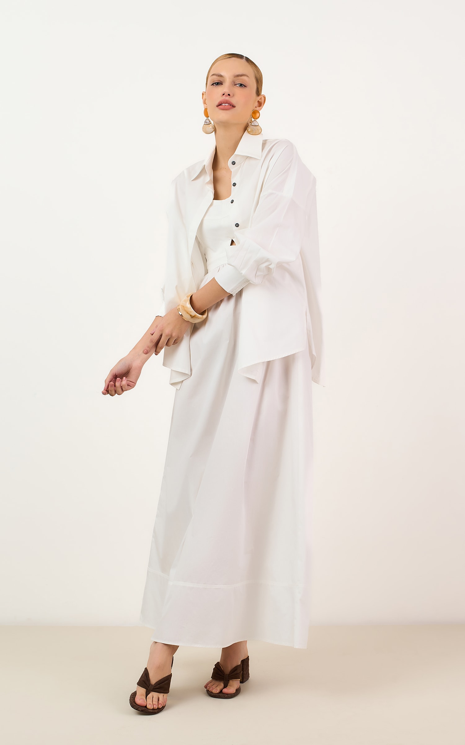 Camisa Over Crema Off White