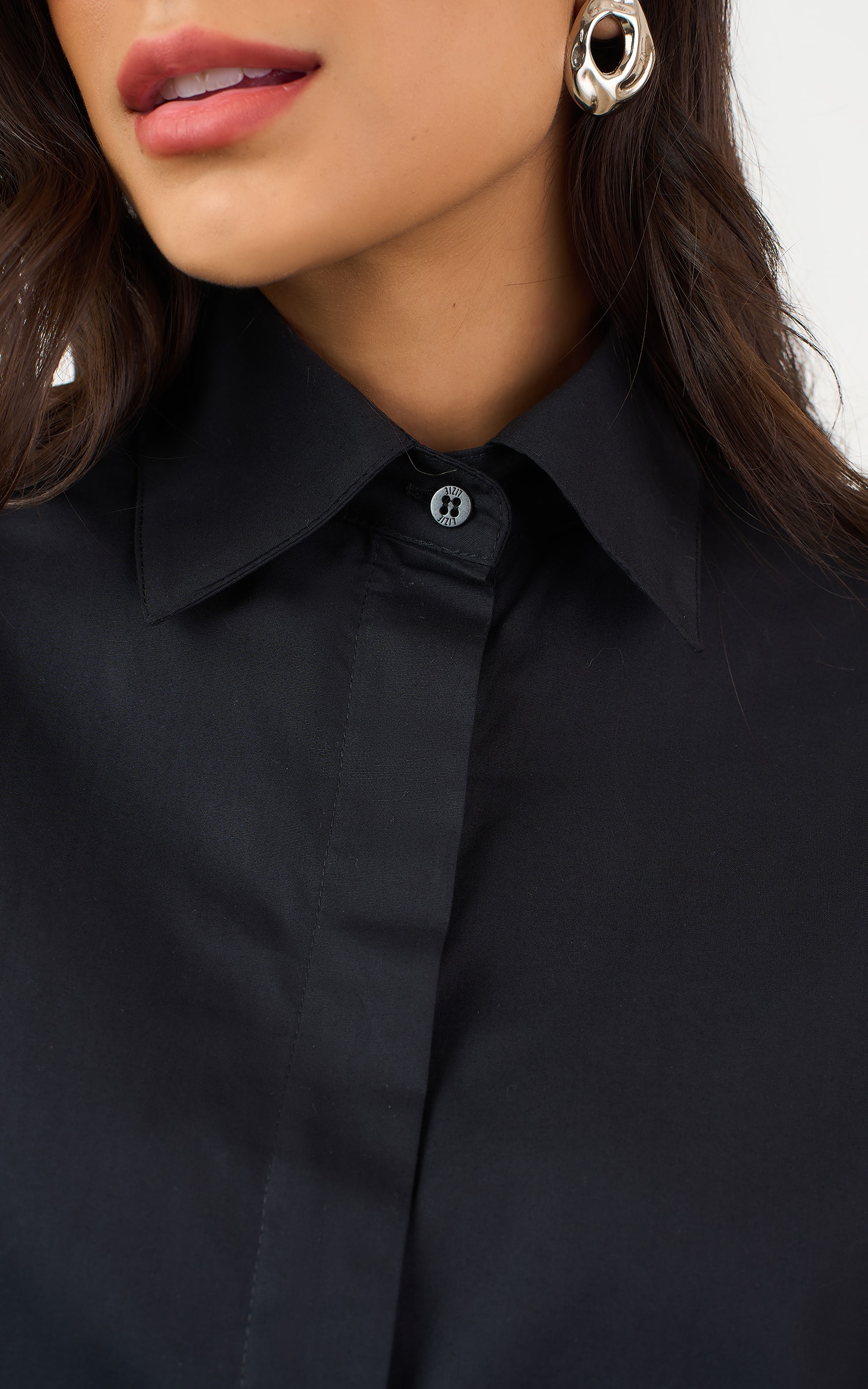 Camisa Over Crema Preto