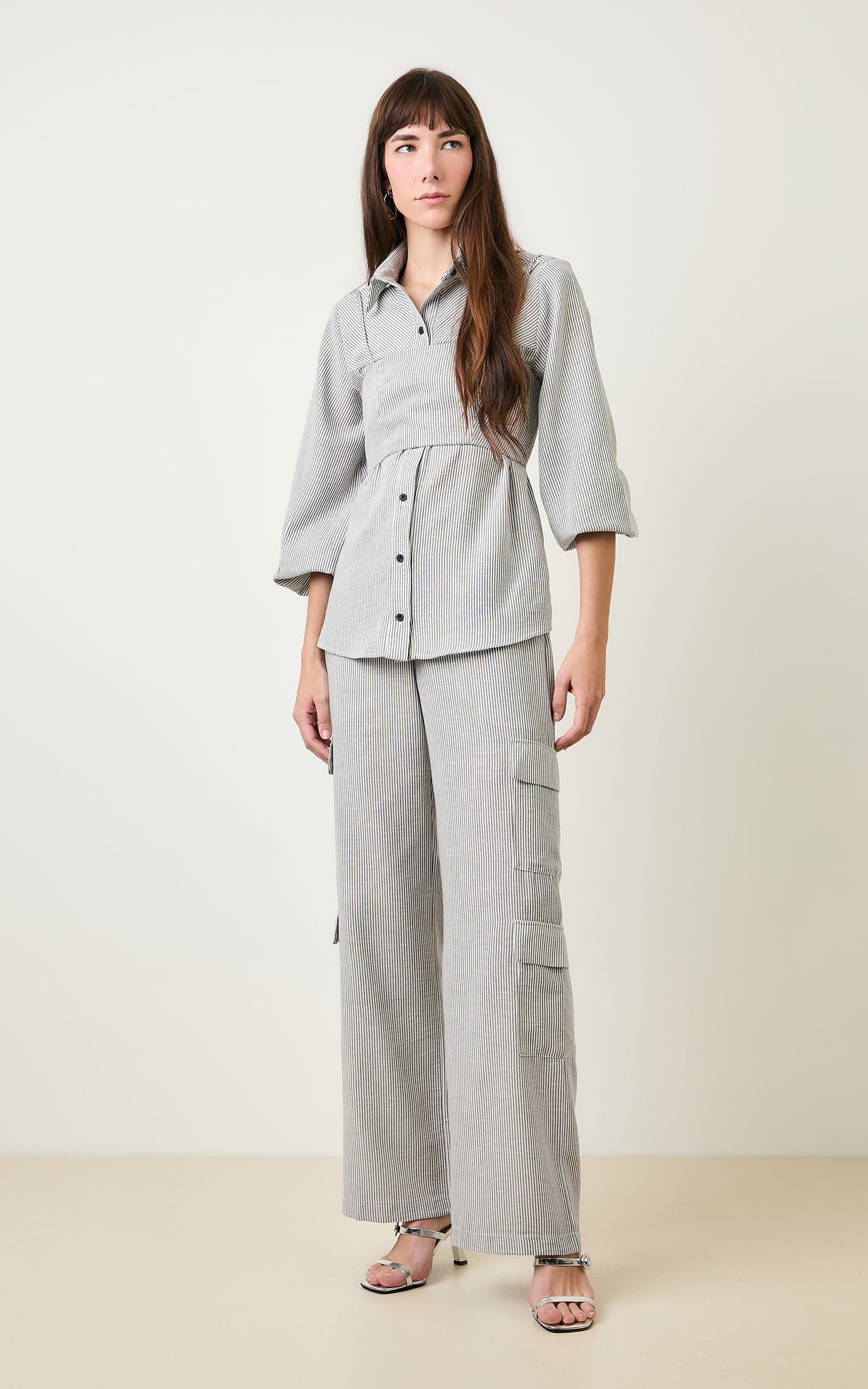 Camisa Oversized Listrada Athena Preto