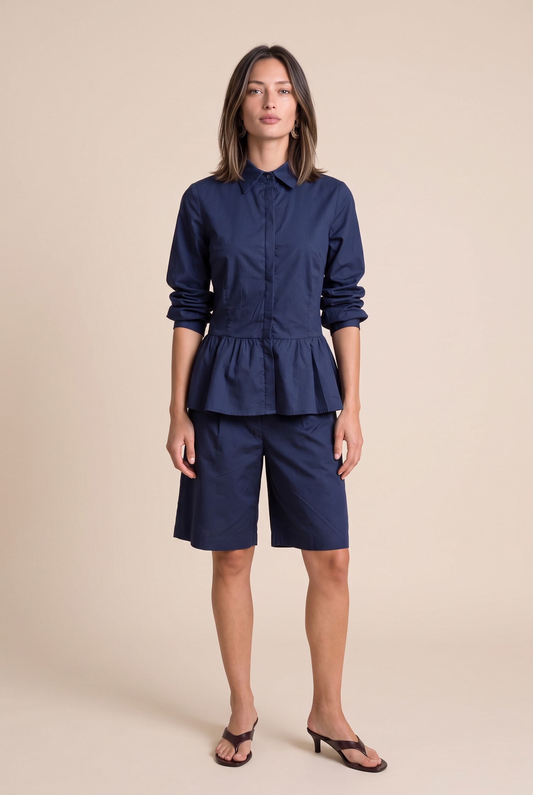 Camisa Peplum Groove Marinho