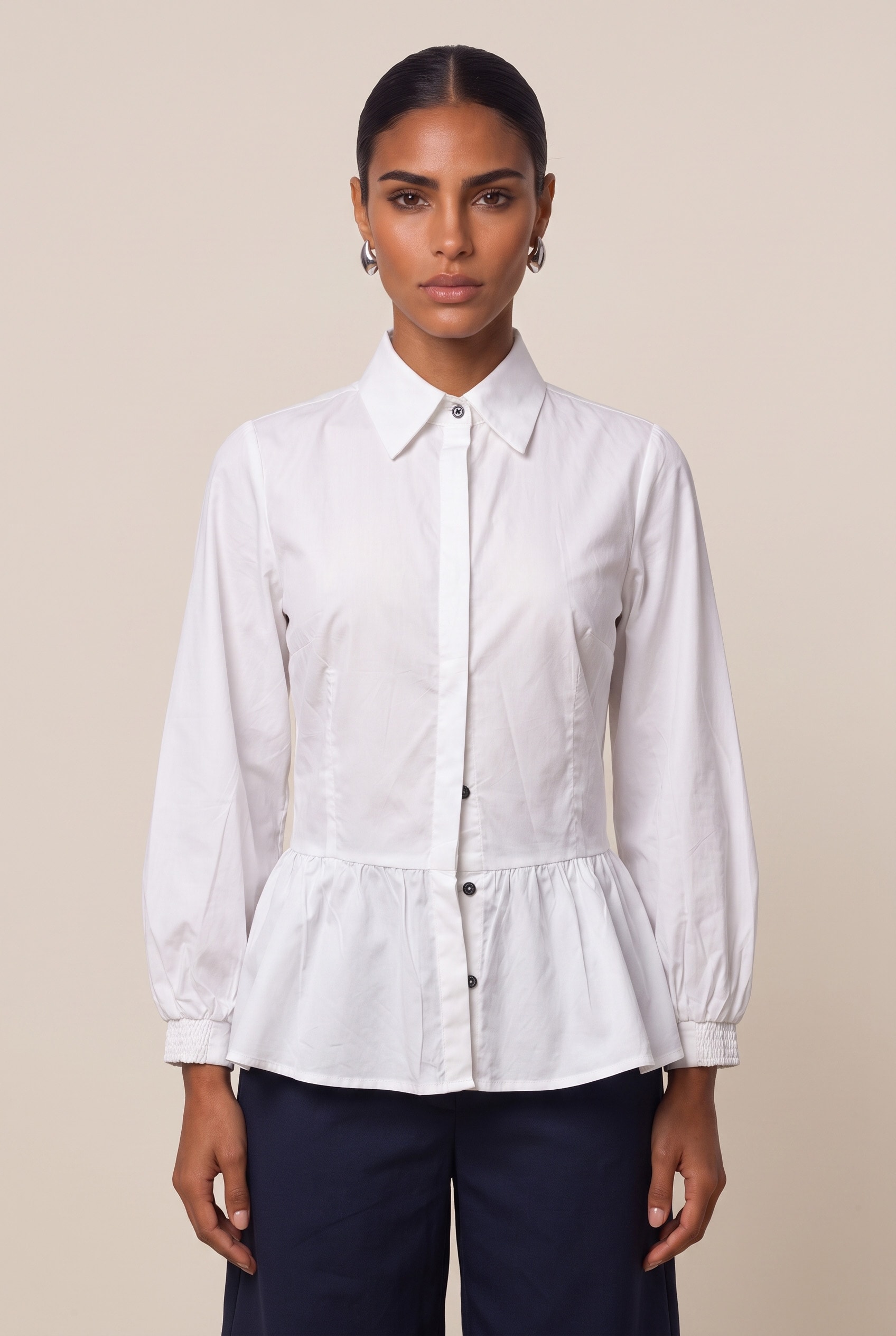 Camisa Peplum Groove Off White