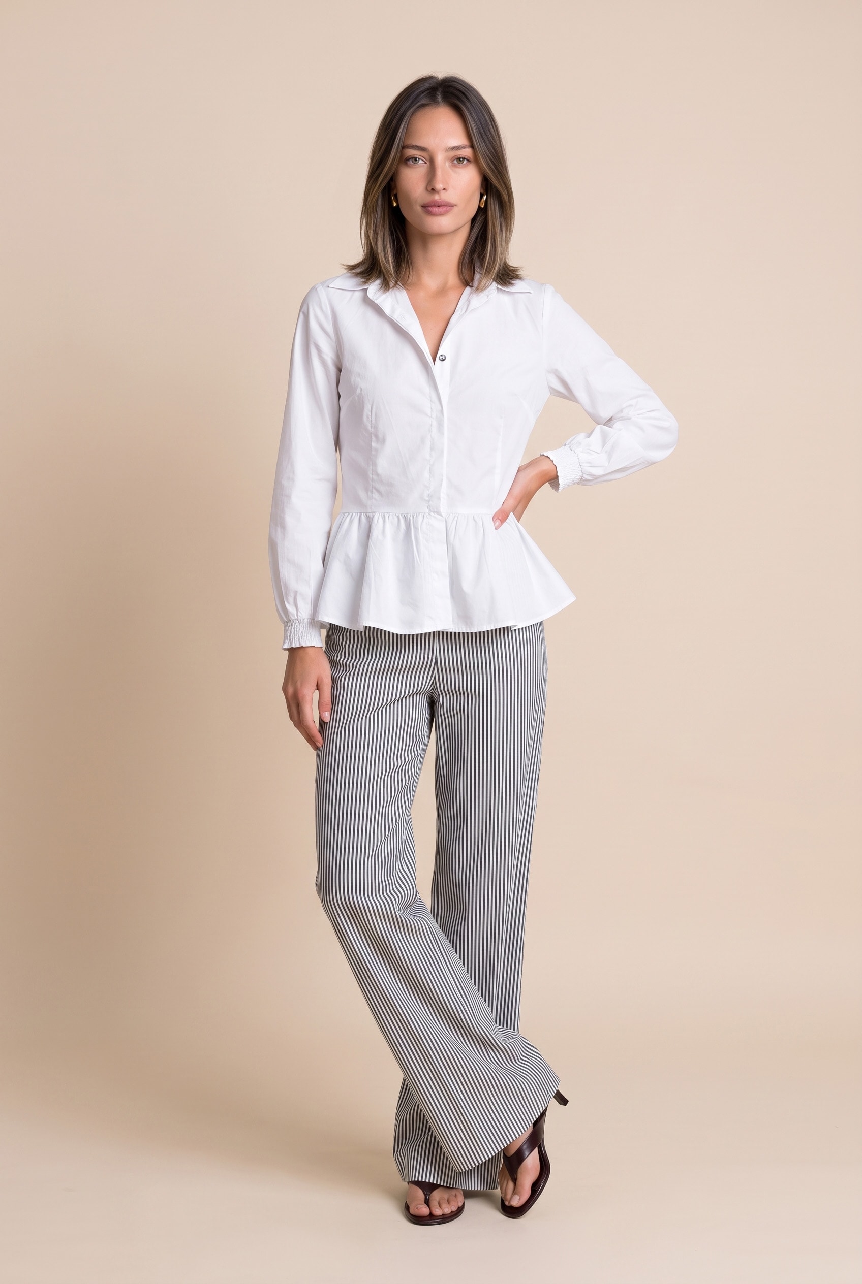 Camisa Peplum Groove Off White