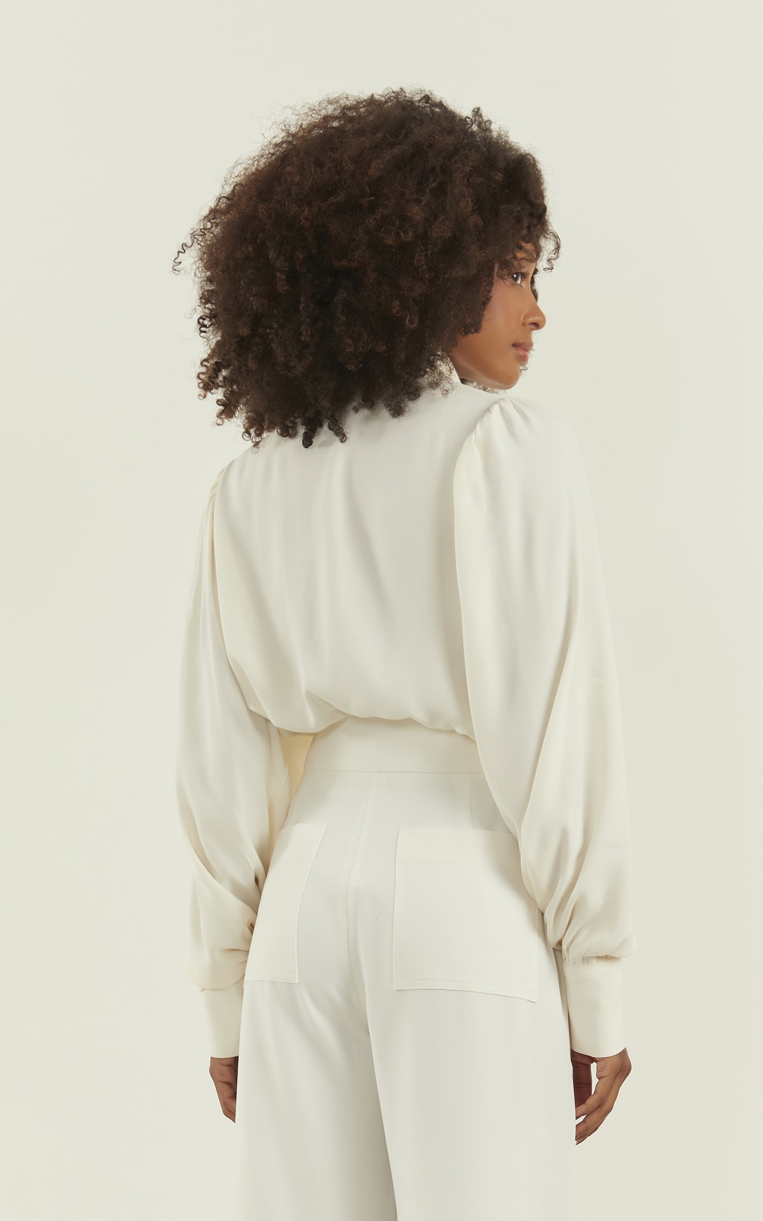 Camisa Ravena Manga Bufante Off White