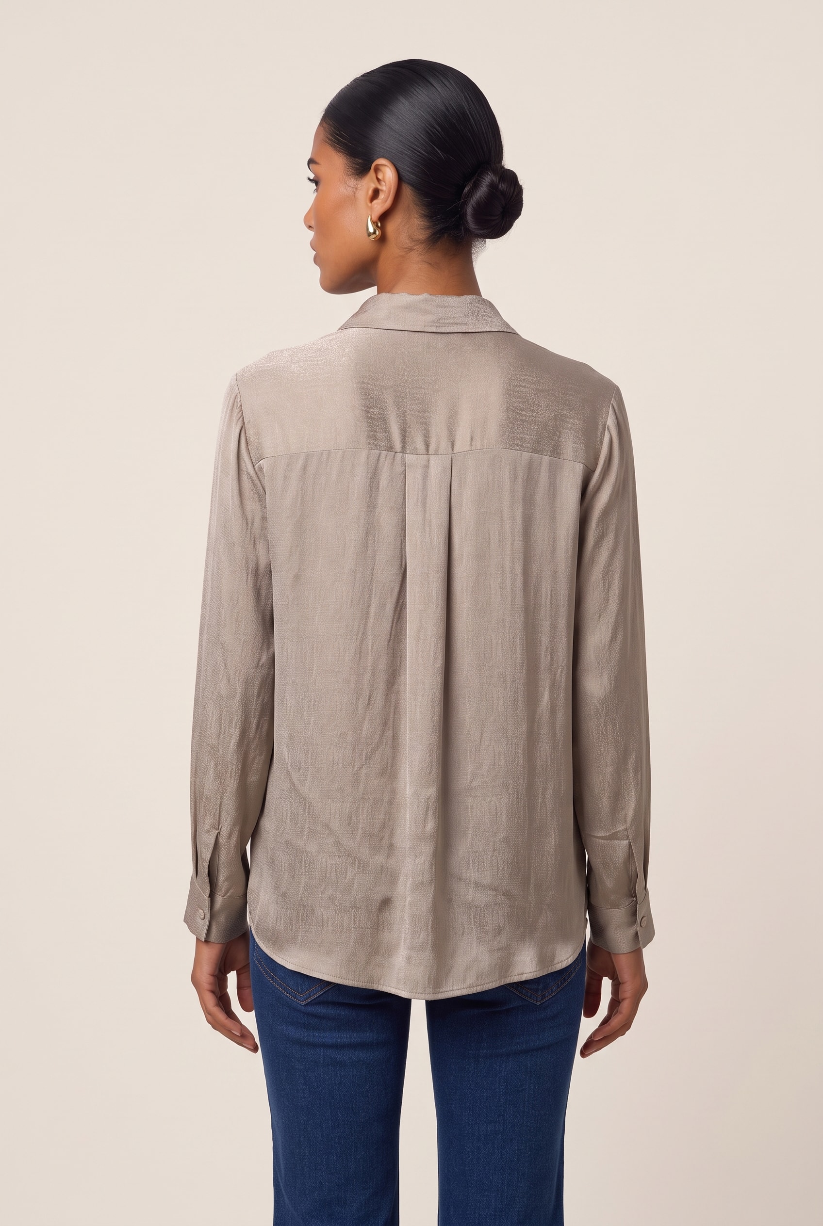 Camisa Satin Serpetine Caqui
