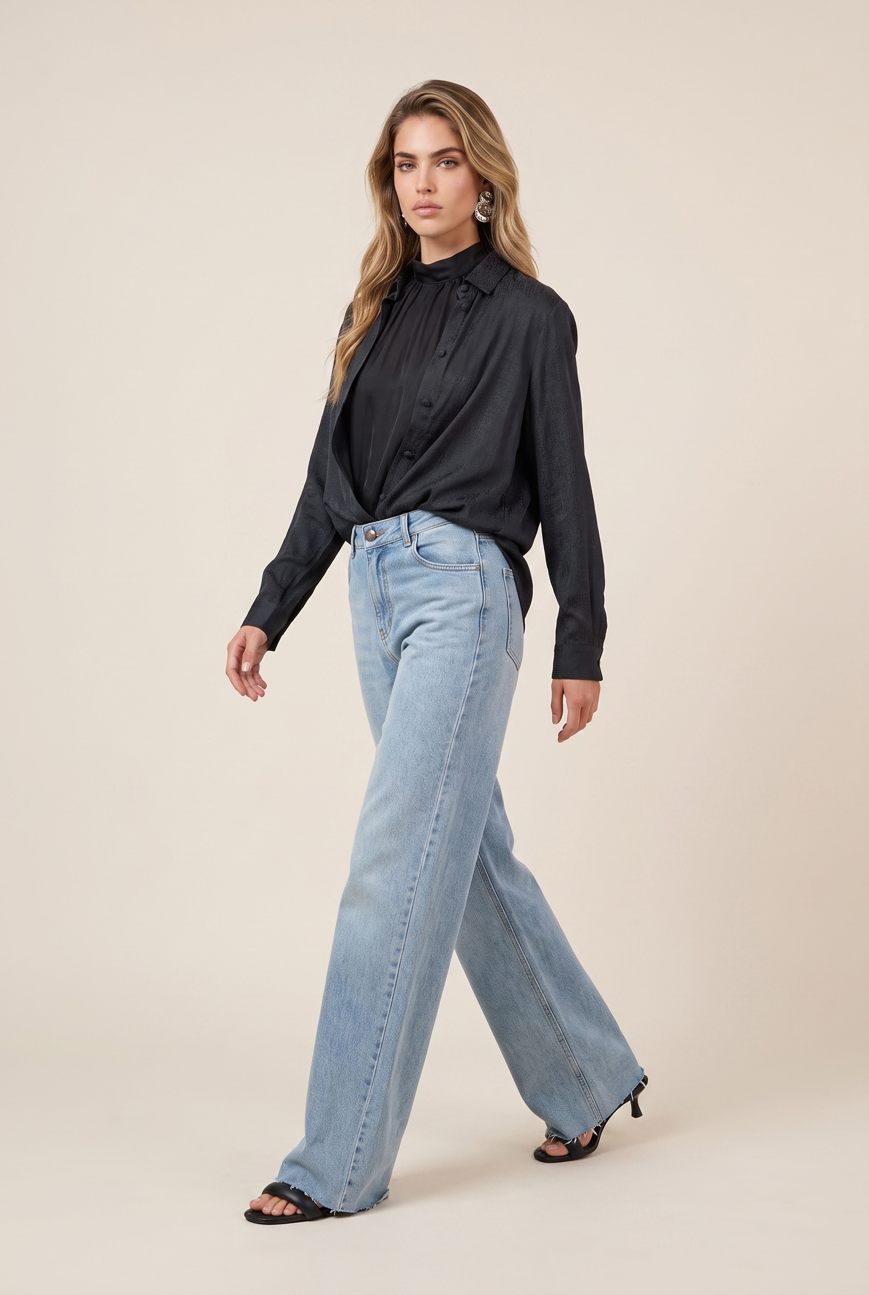 Camisa Satin Serpetine Preto