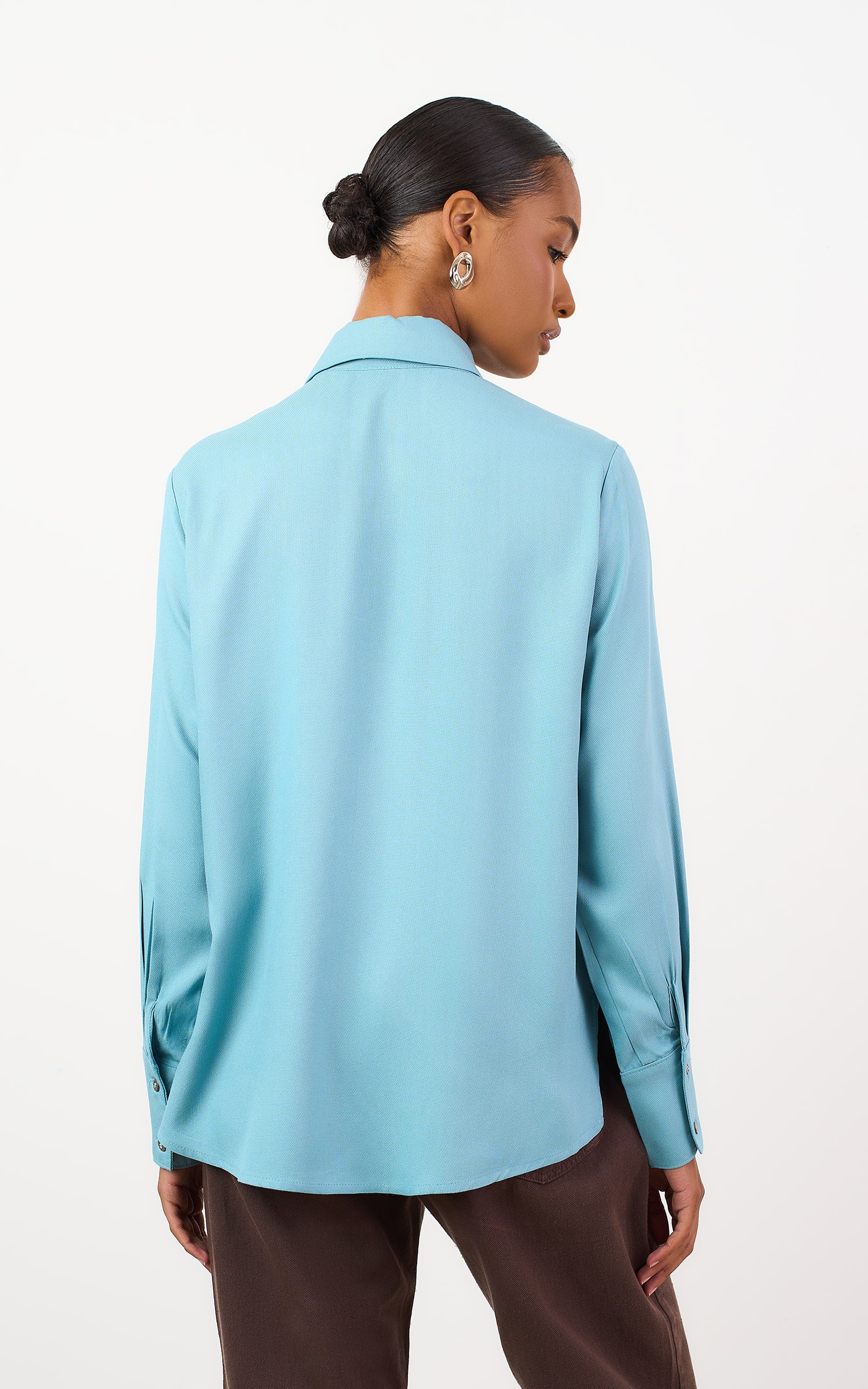 Camisa Textura Azul Sereno