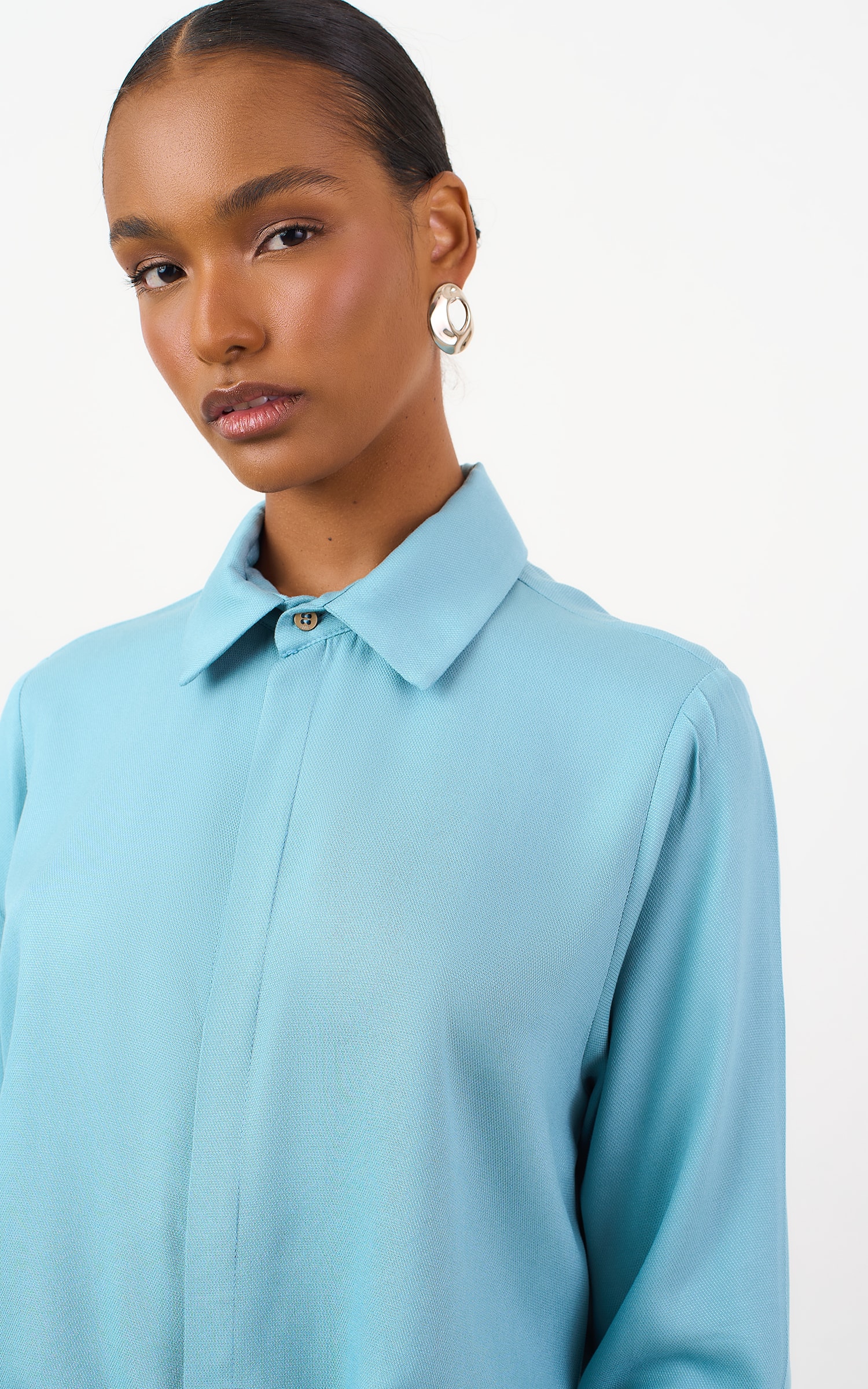Camisa Textura Azul Sereno