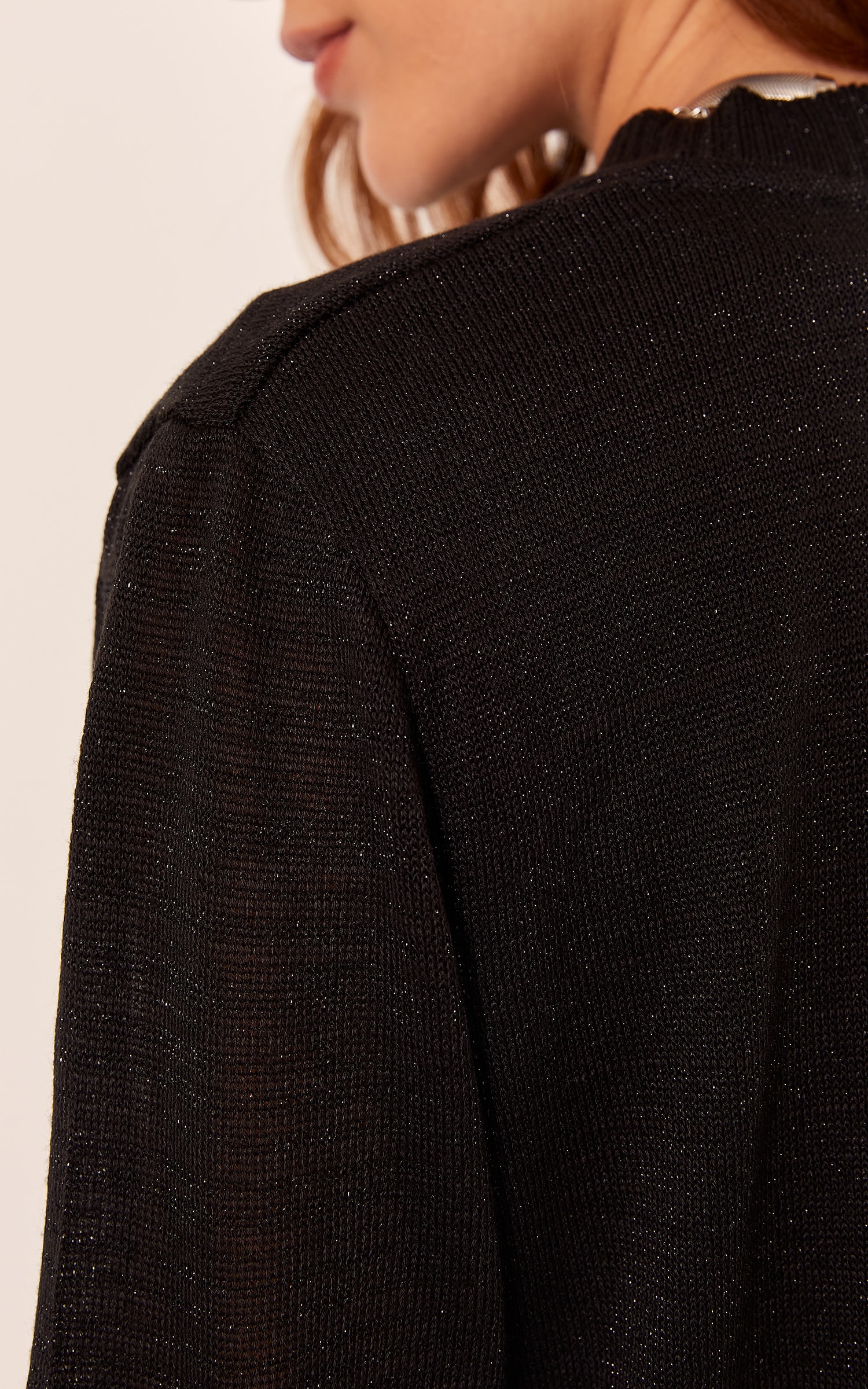 Cardigan Tricot Lurex Preto