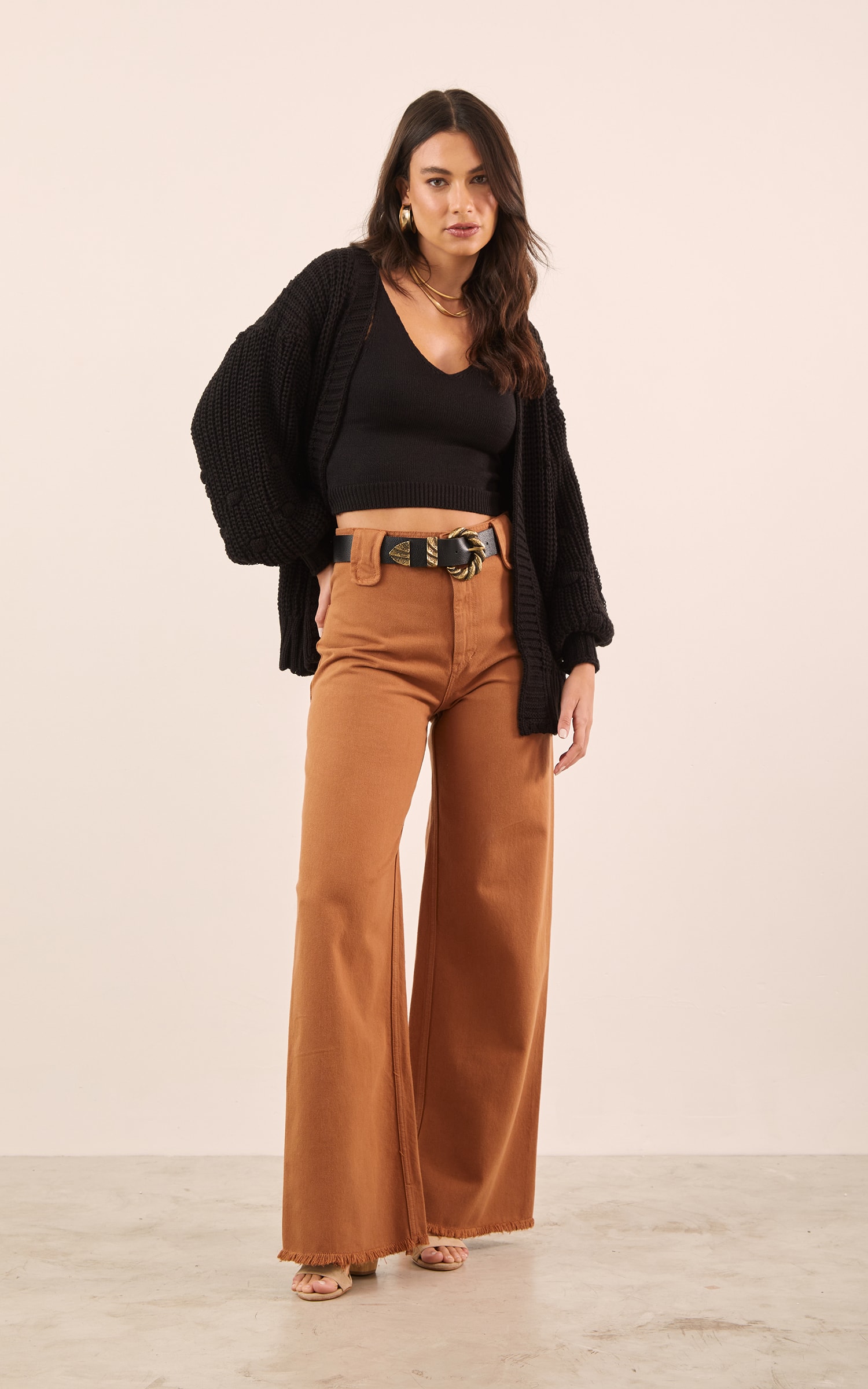 Cardigan Tricot Pipoca Preto