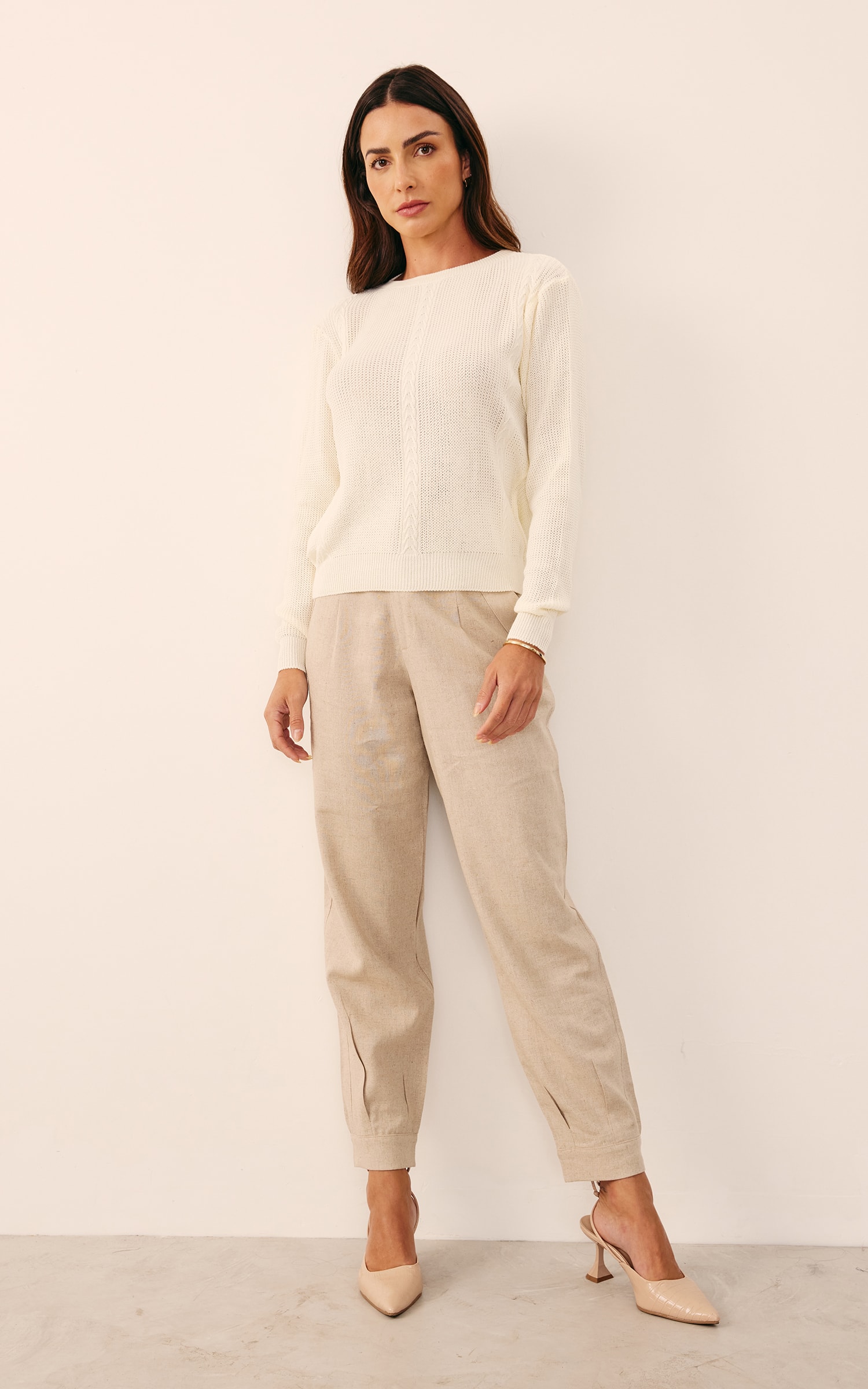 Casaco Tricot Maria Off White
