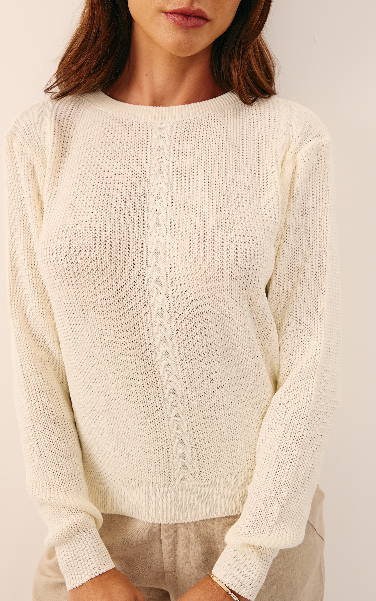 Casaco Tricot Maria Off White