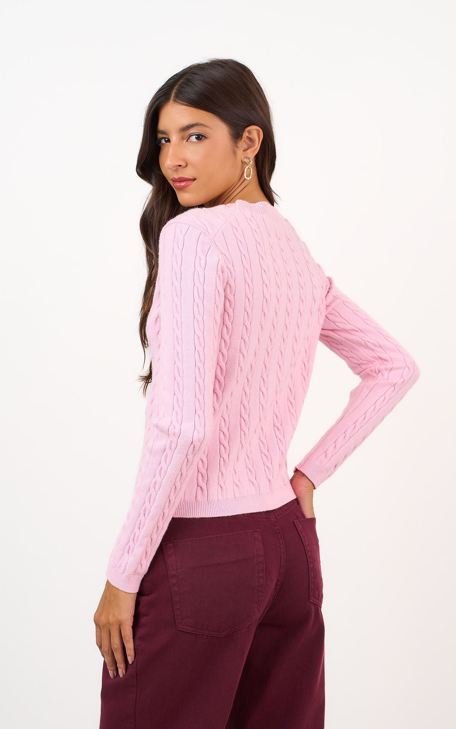 Casaco Tricot Ponto Tranca Ballet