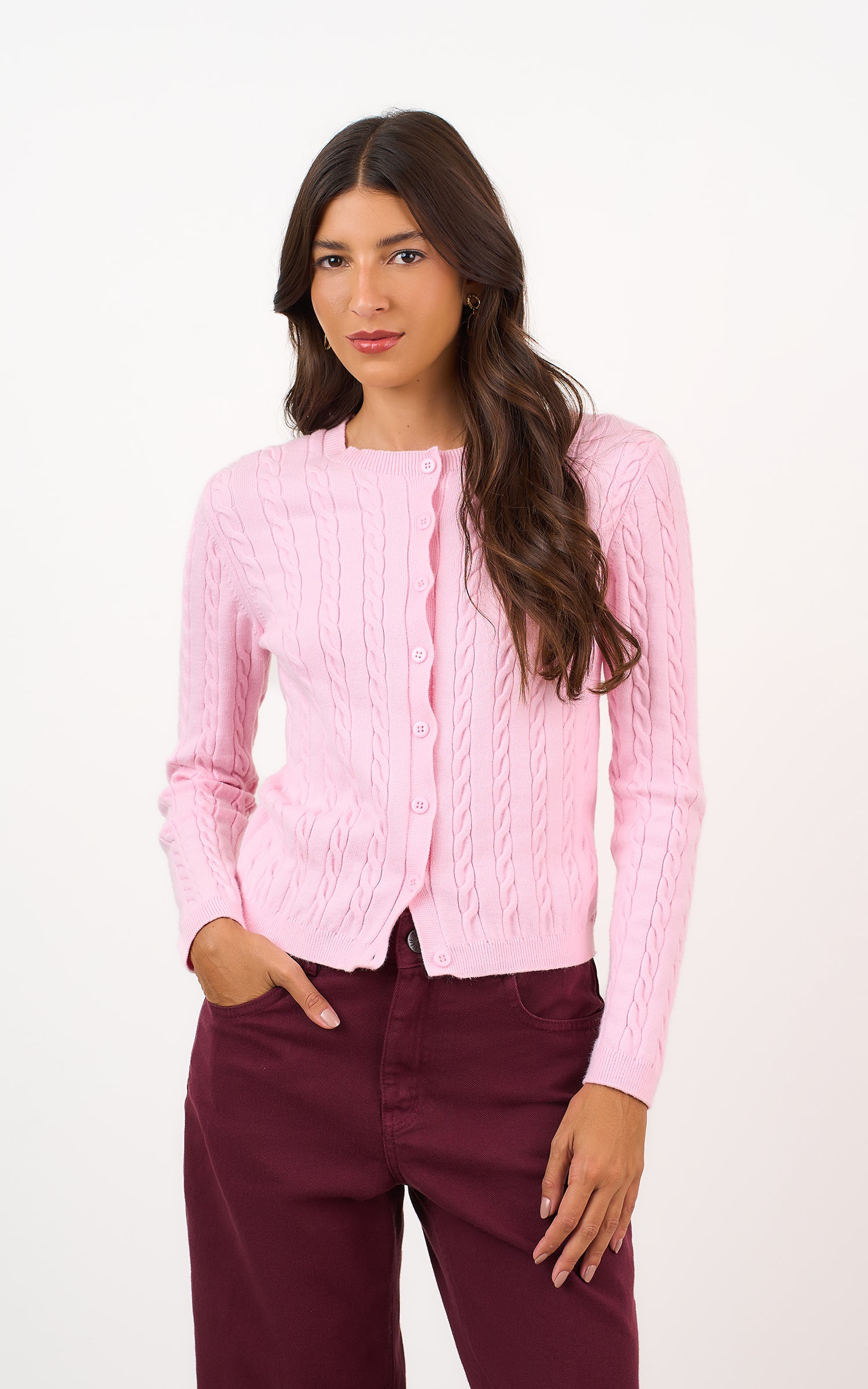 Casaco Tricot Ponto Tranca Ballet