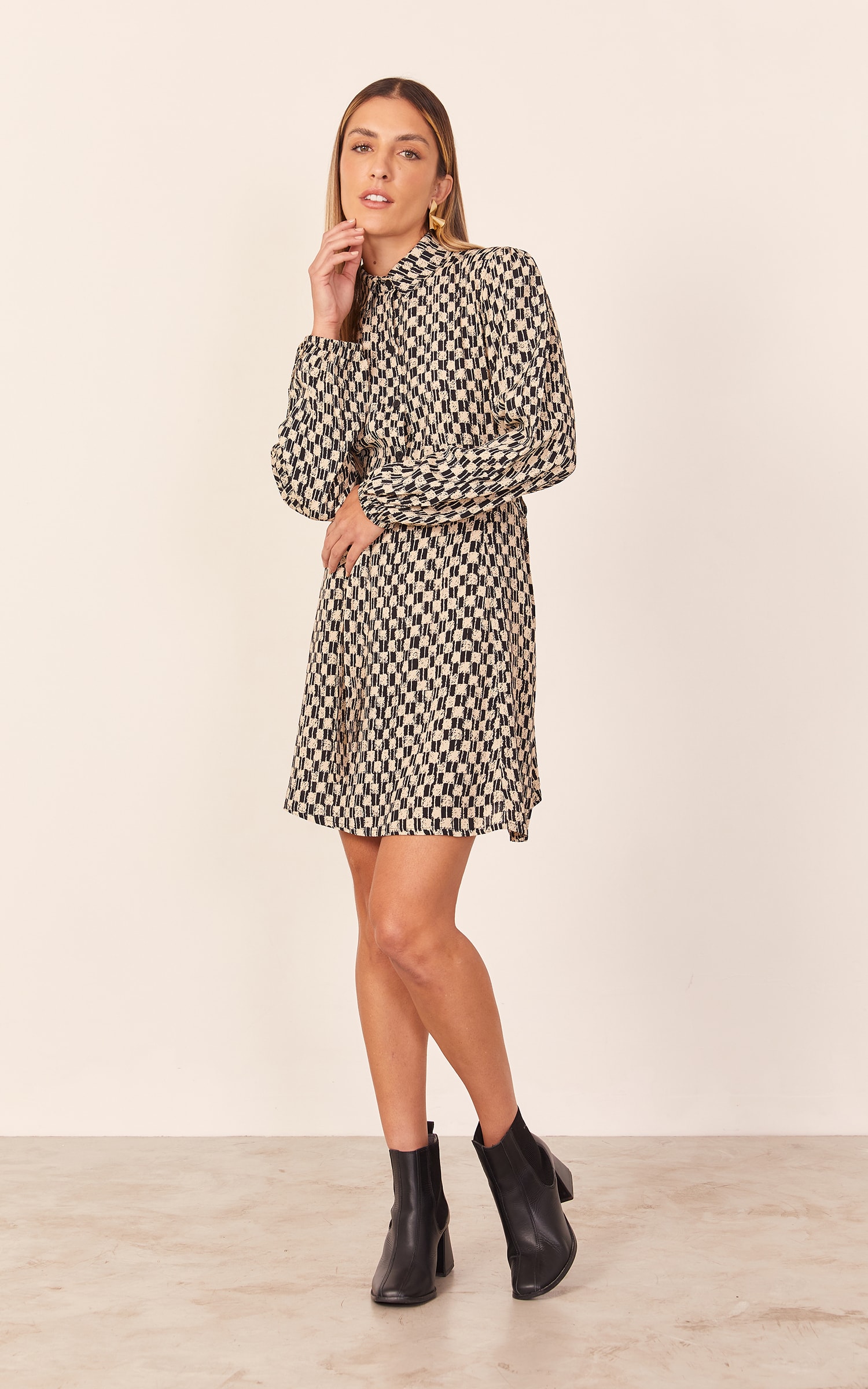 Chemise Curto Manga Longa Estampa Nice New