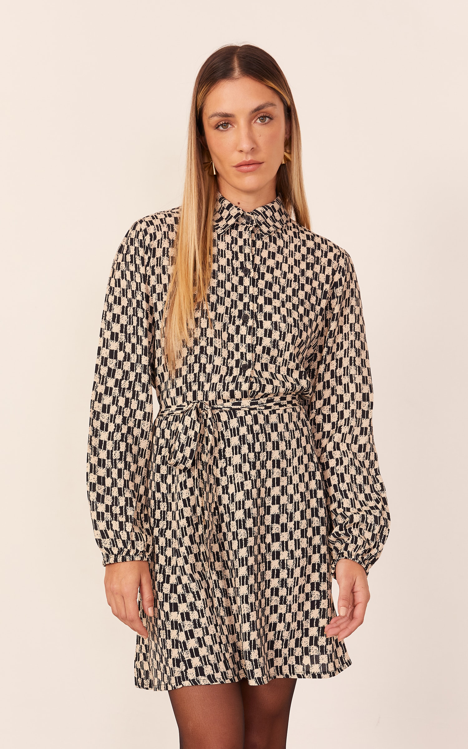 Chemise Curto Manga Longa Estampa Nice New
