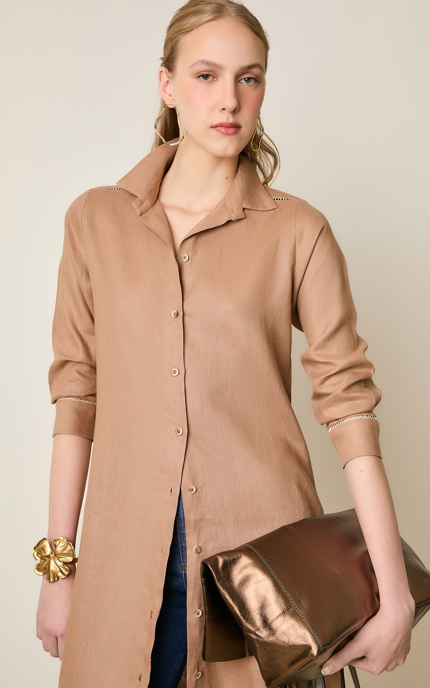 Chemise Linho Kind Caqui